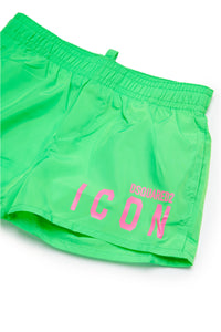 Icon fluo print boxer swimsuit