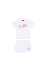 Icon print speed effect jumpsuit