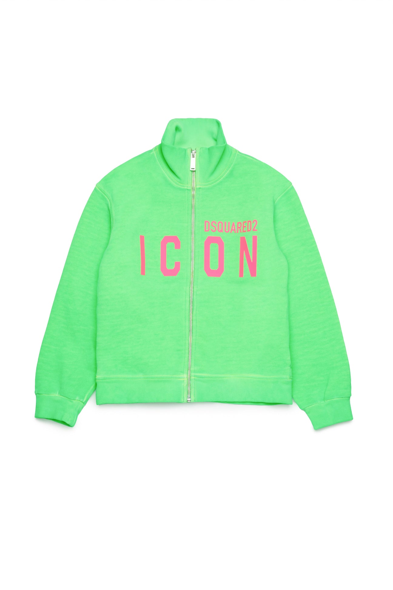 Sweatshirt with zip with neon Icon print 
