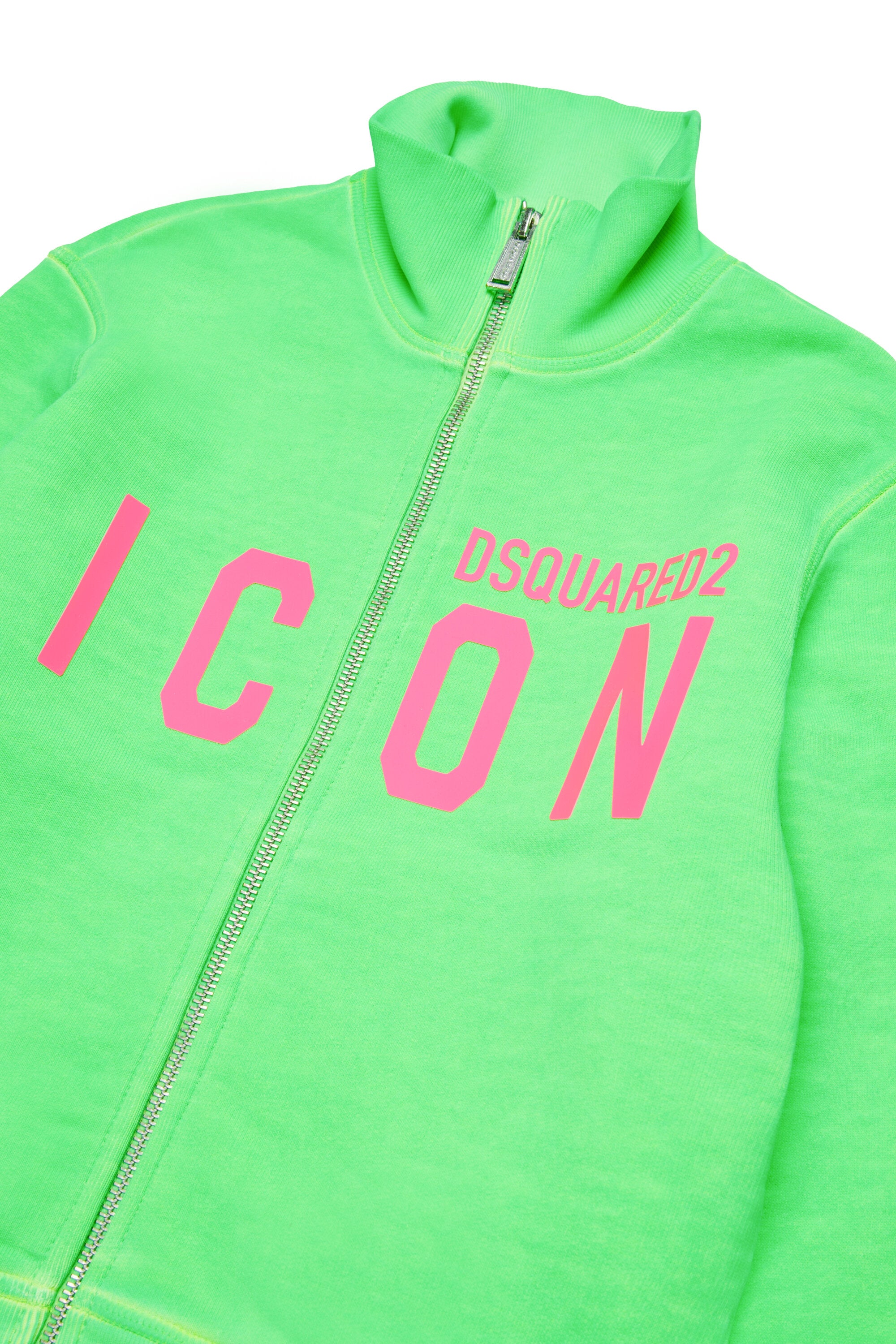 Sweatshirt with zip with neon Icon print