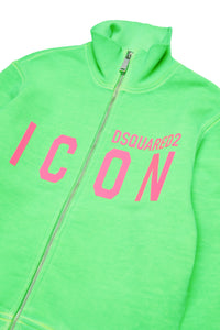 Sweatshirt with zip with neon Icon print