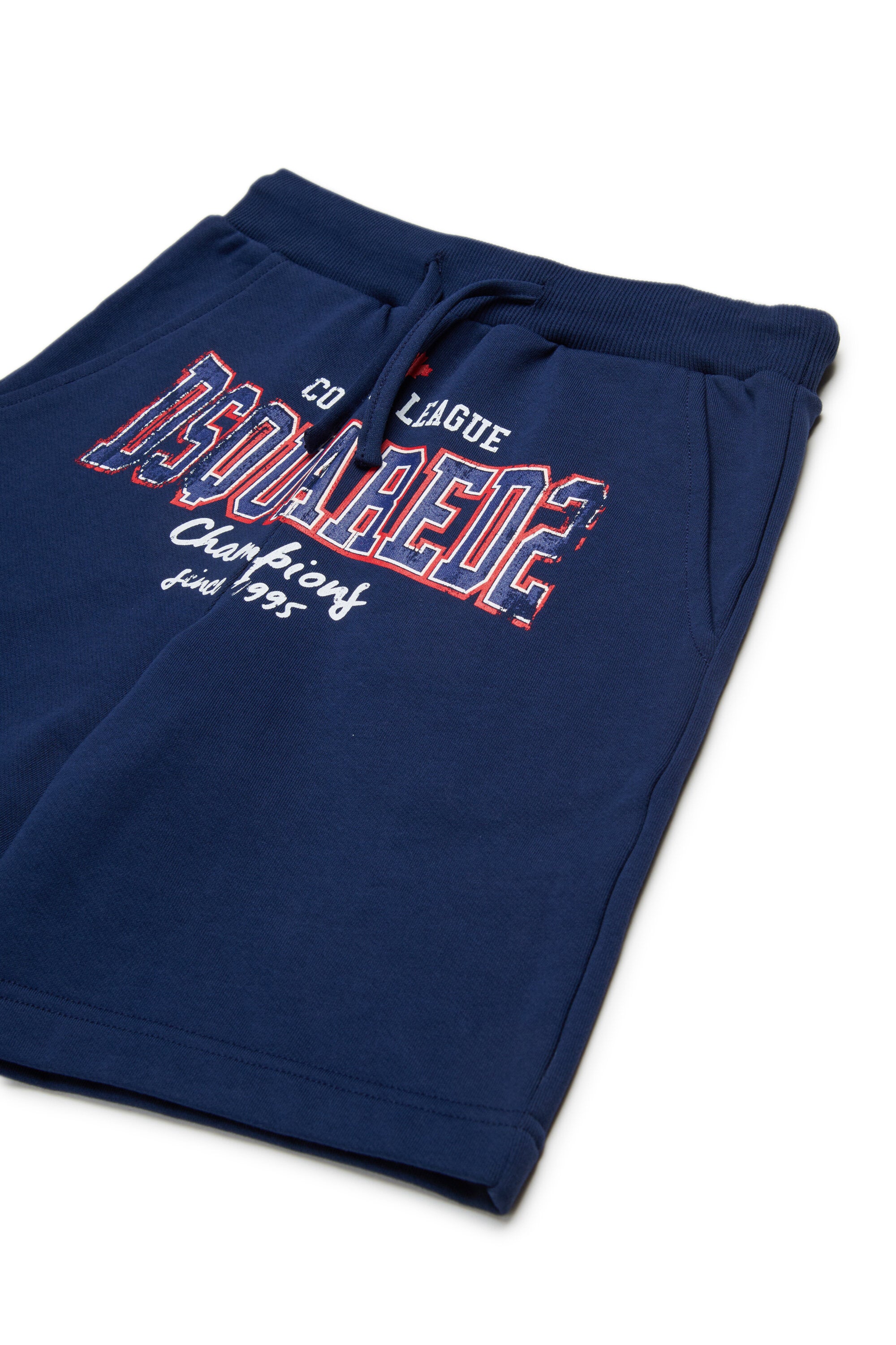 Fleece shorts with college print