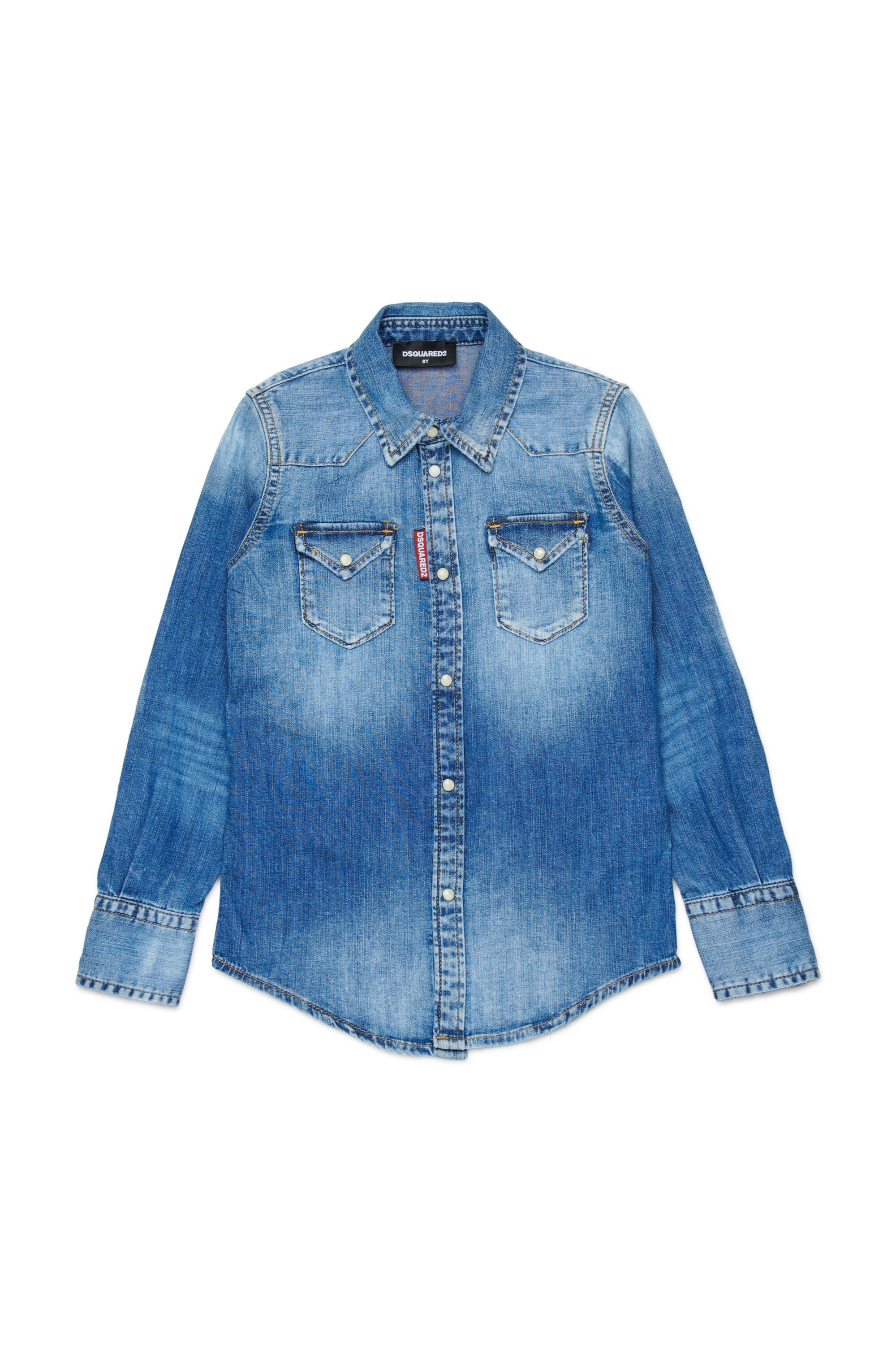 Denim shirt with logo