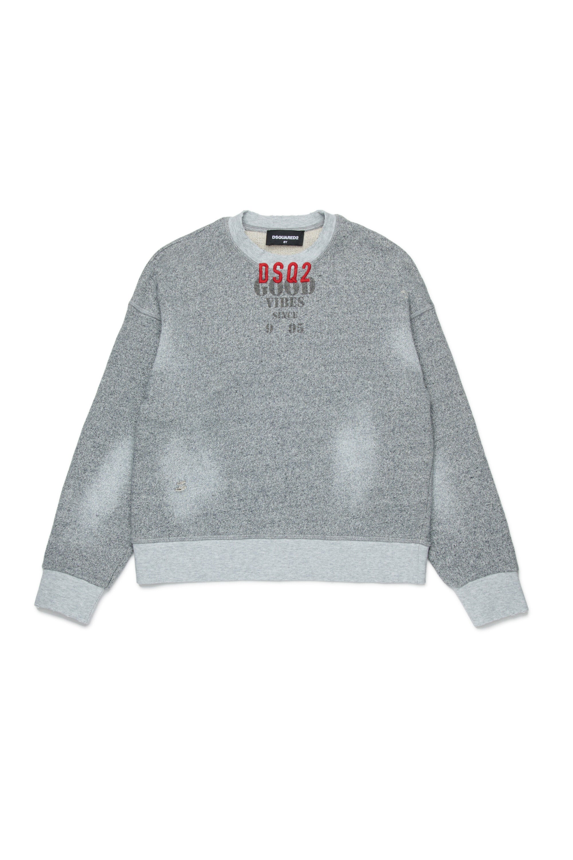 Worn effect crewneck sweatshirt