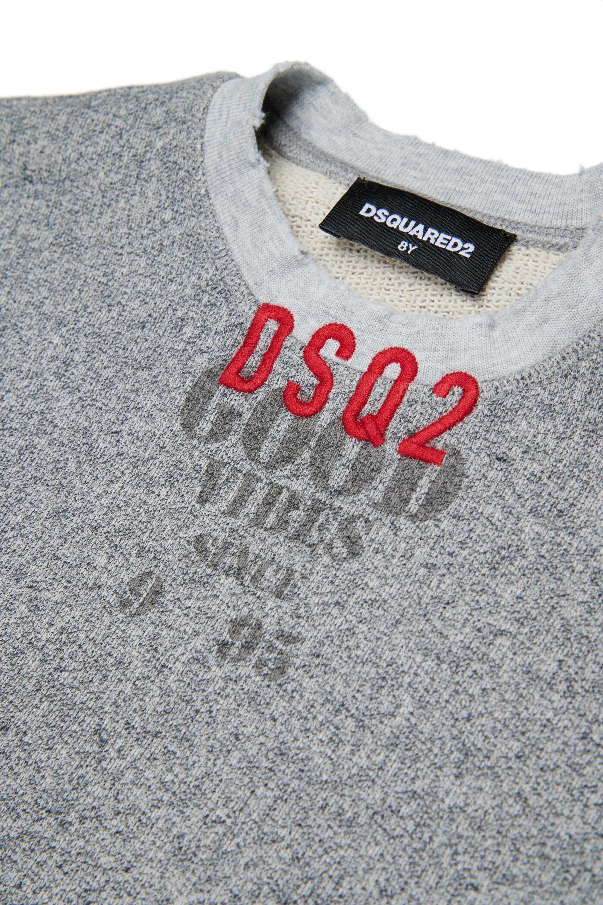 Worn effect crewneck sweatshirt