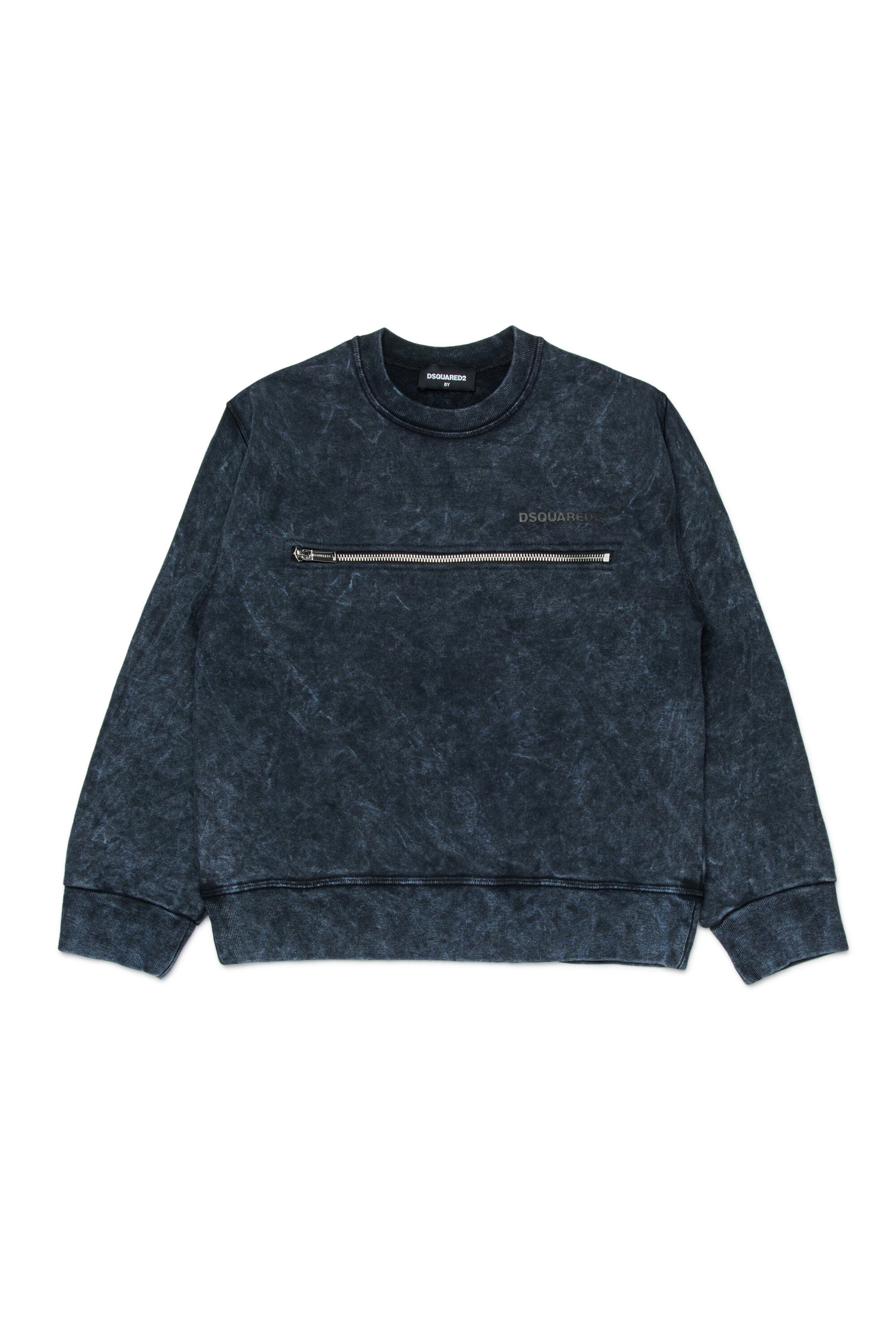 Marbled-effect crew-neck sweatshirt