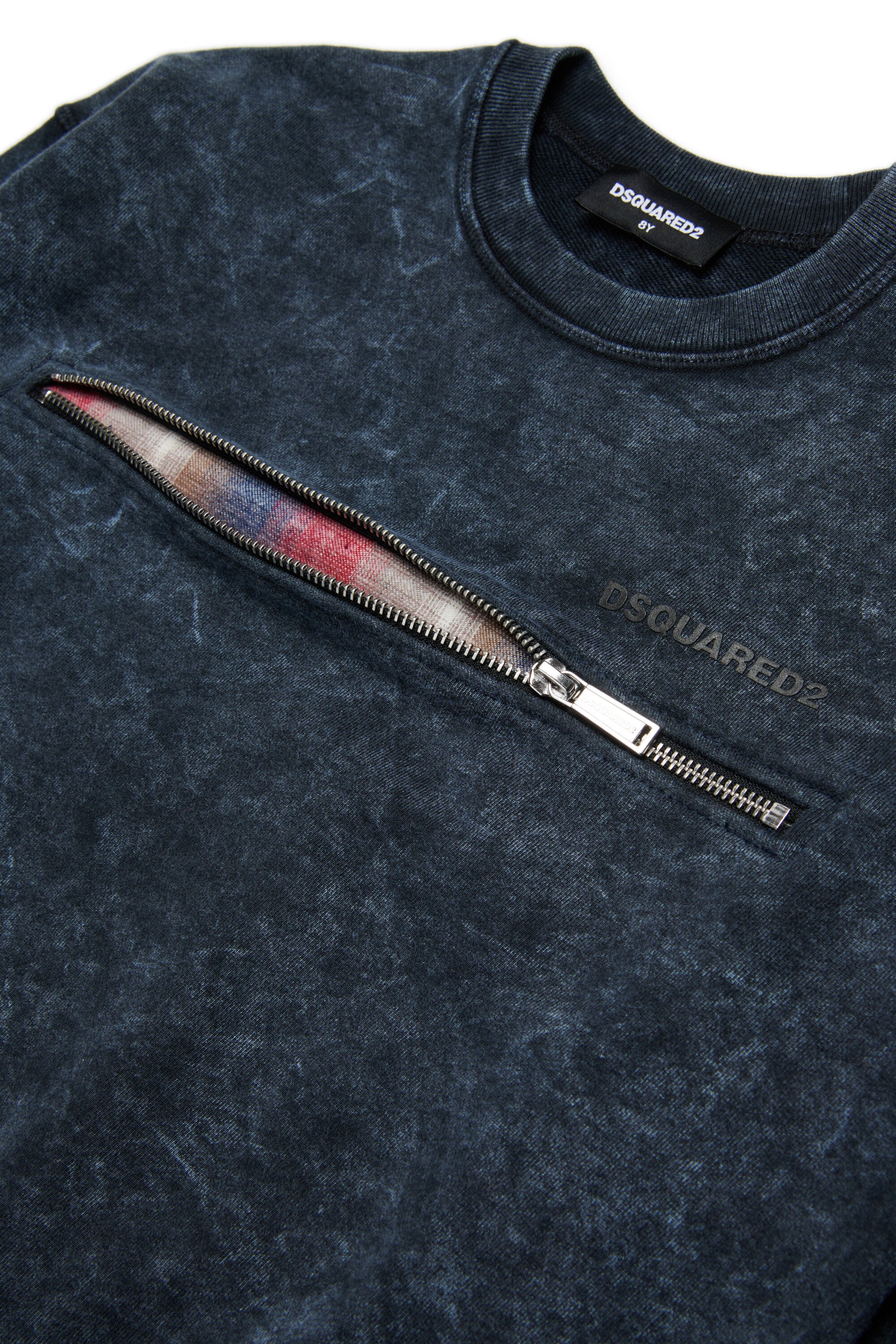 Marbled-effect crew-neck sweatshirt