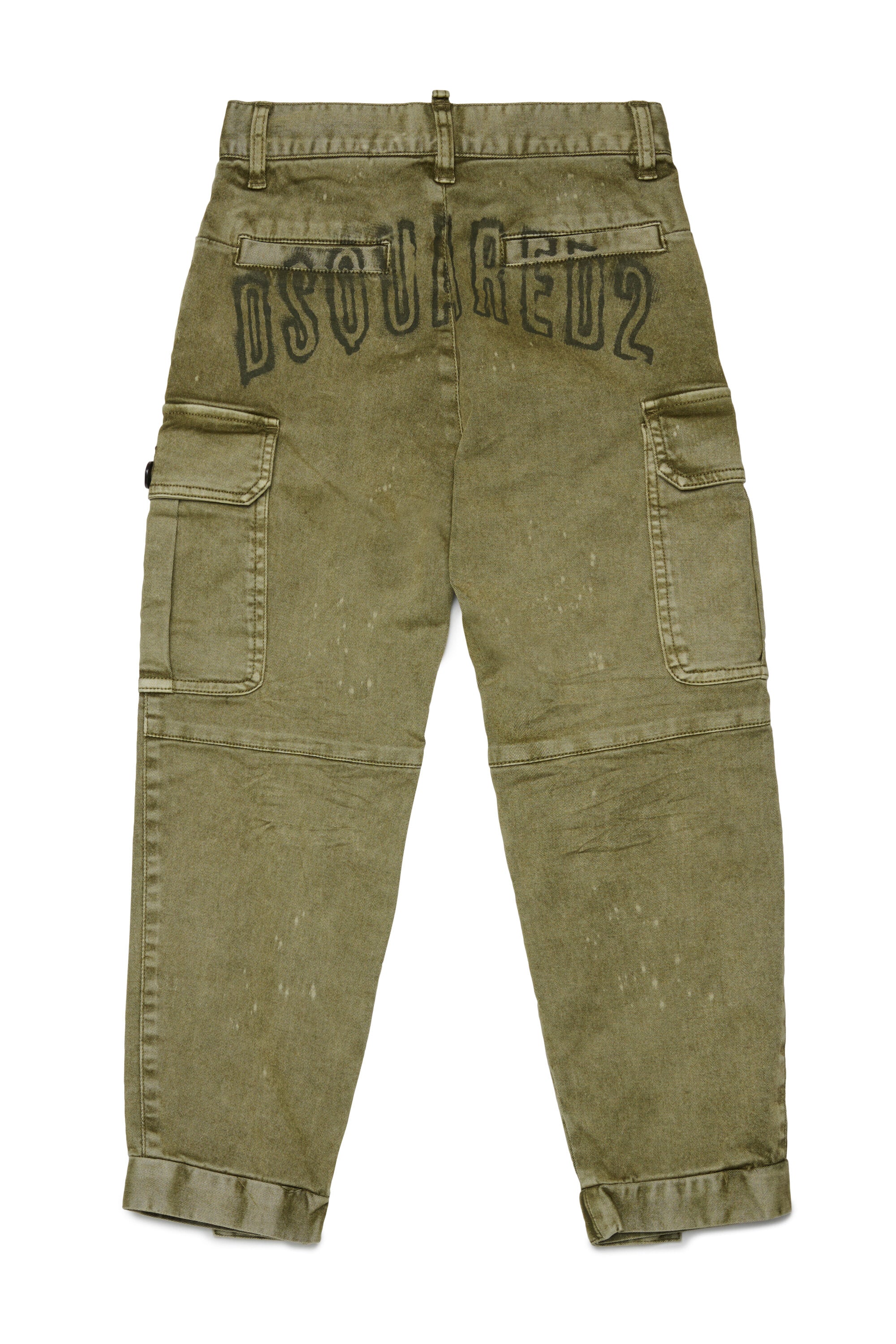 Vintage-effect gabardine cargo pants