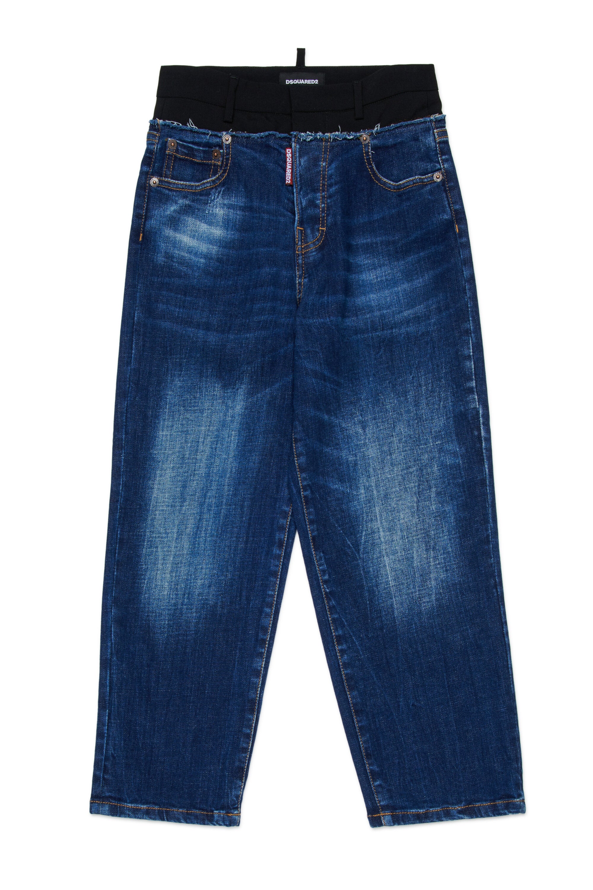 Regular double-fabric jeans