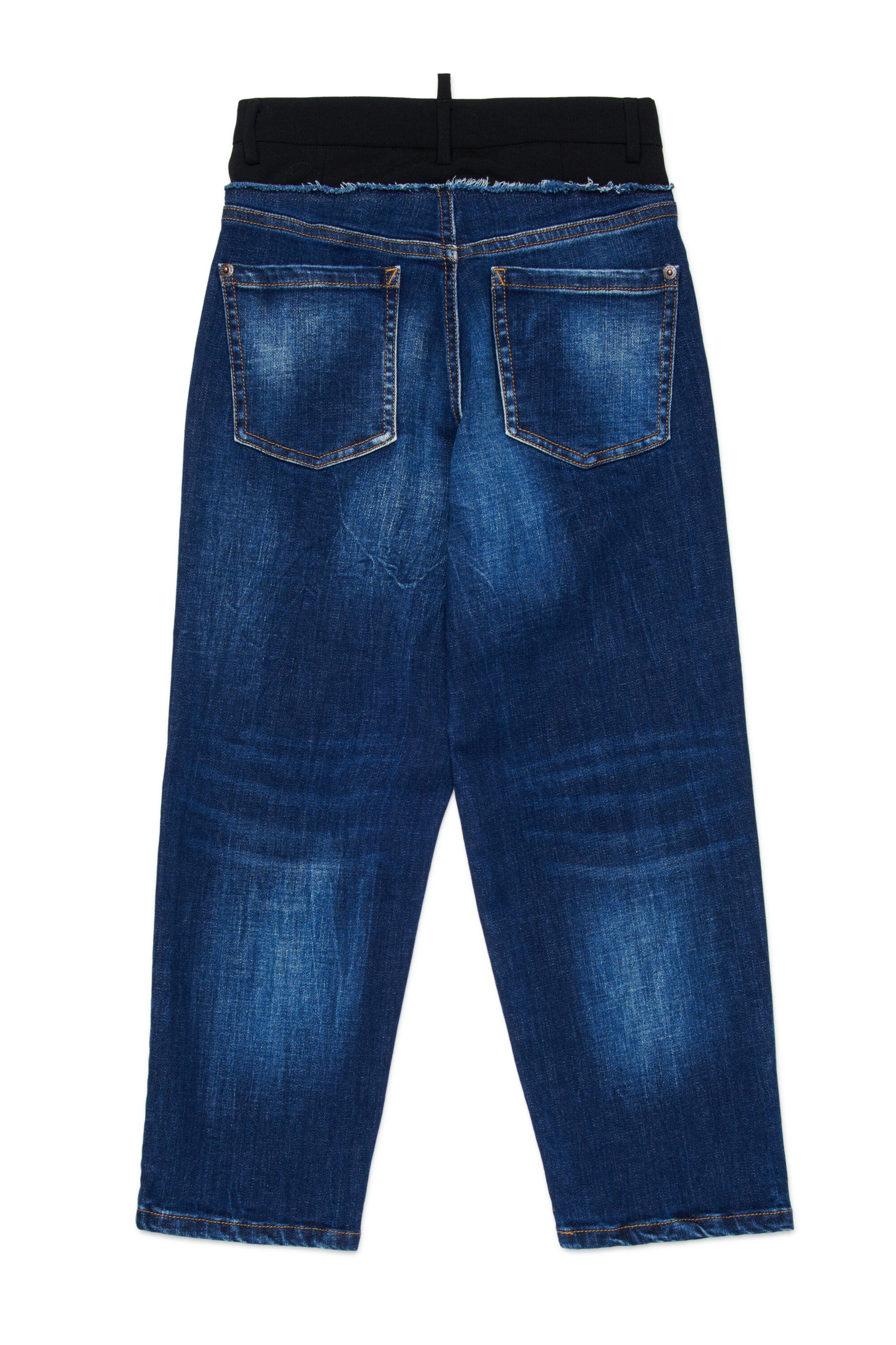 Regular double-fabric jeans