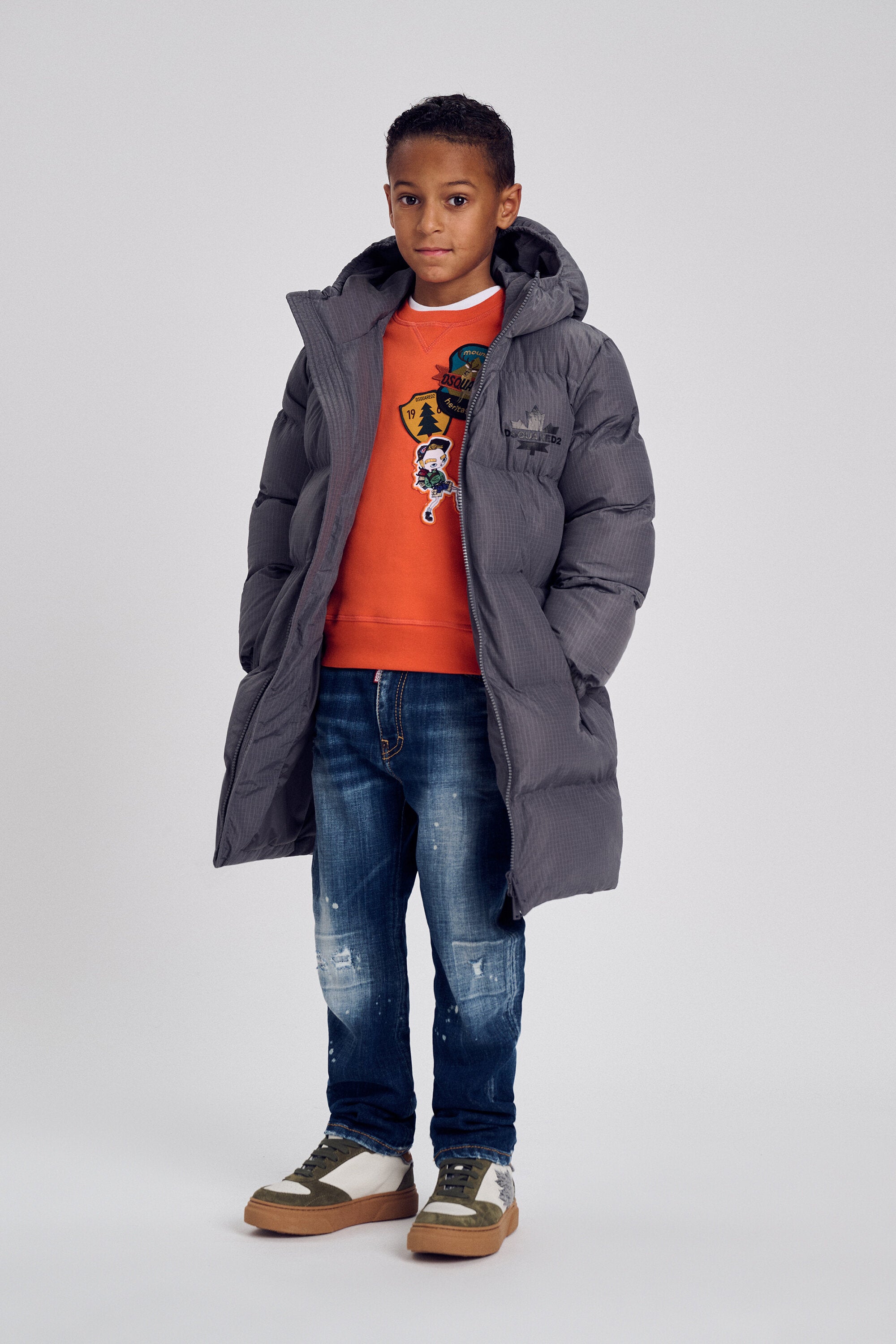 Padded jacket with logo
