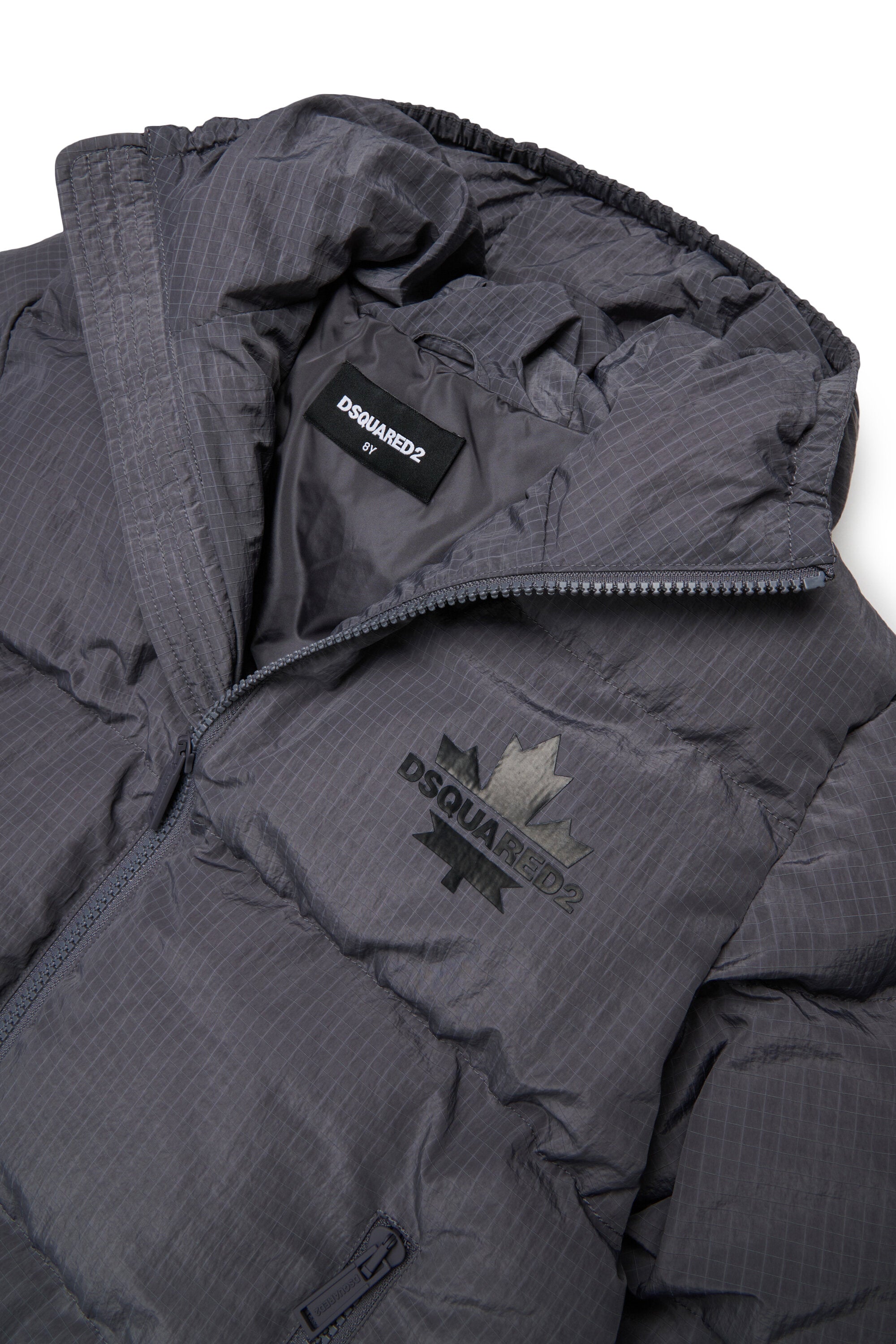 Padded jacket with printed logo