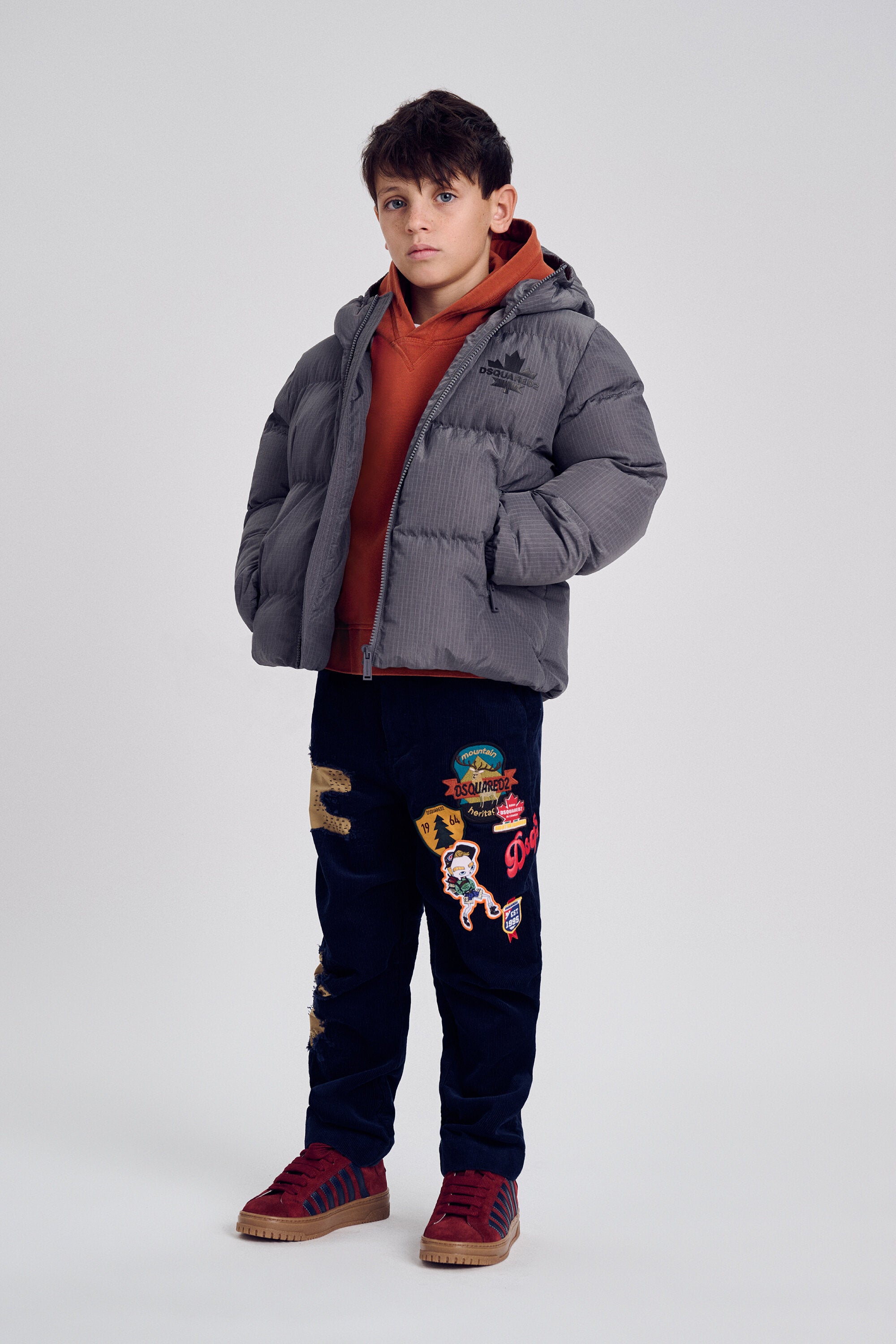 Padded jacket with printed logo