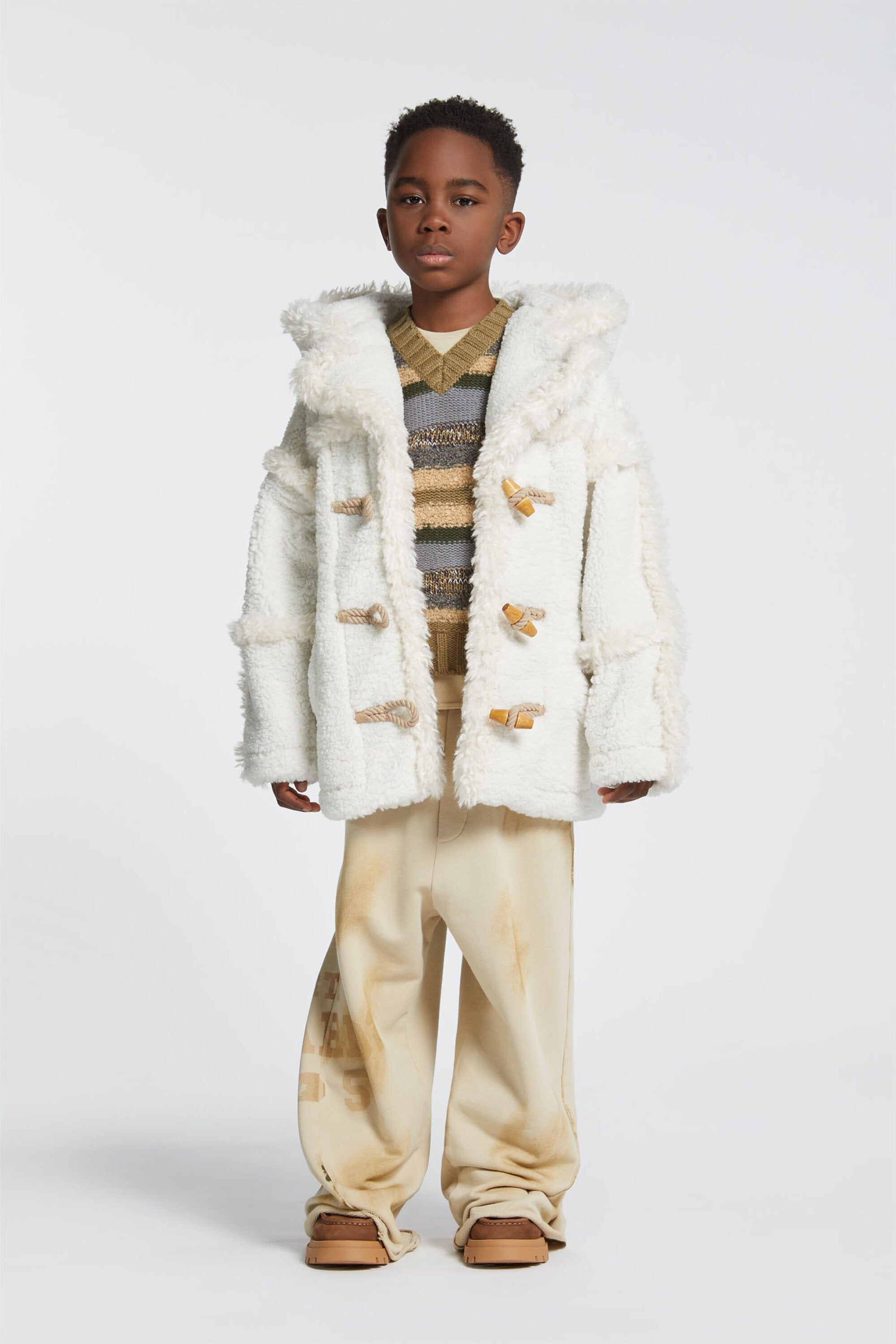 Shearling-effect duffle jacket