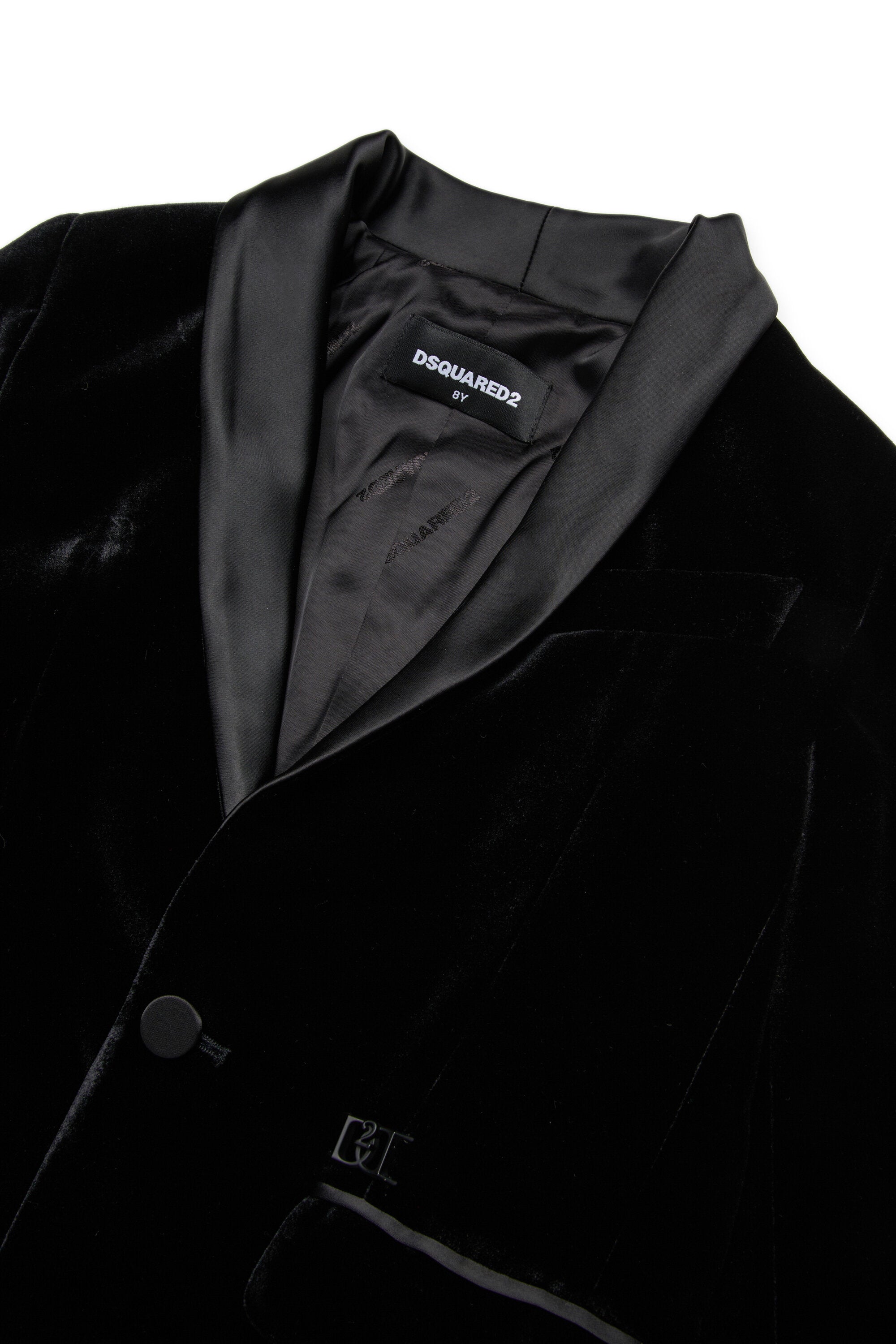 Velvet blazer jacket with D2 plaque