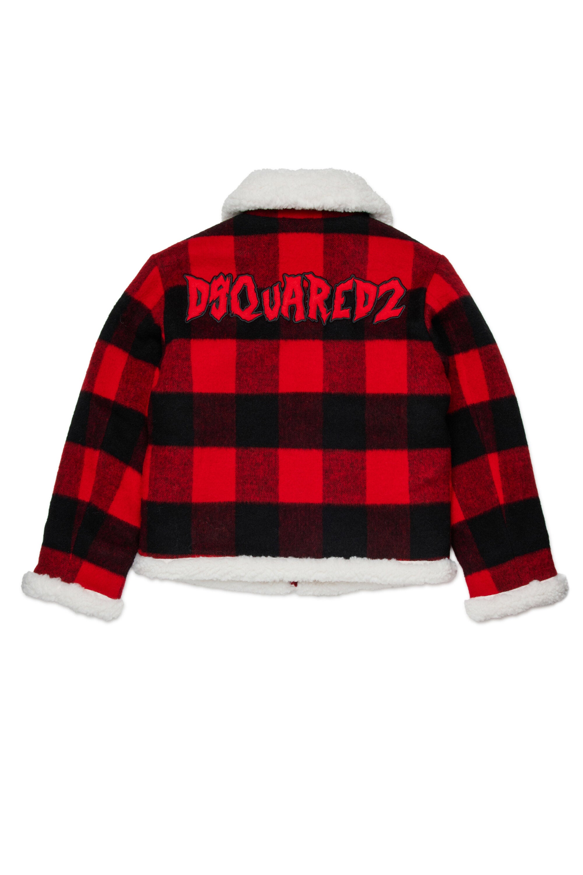 Plaid flannel shearling jacket