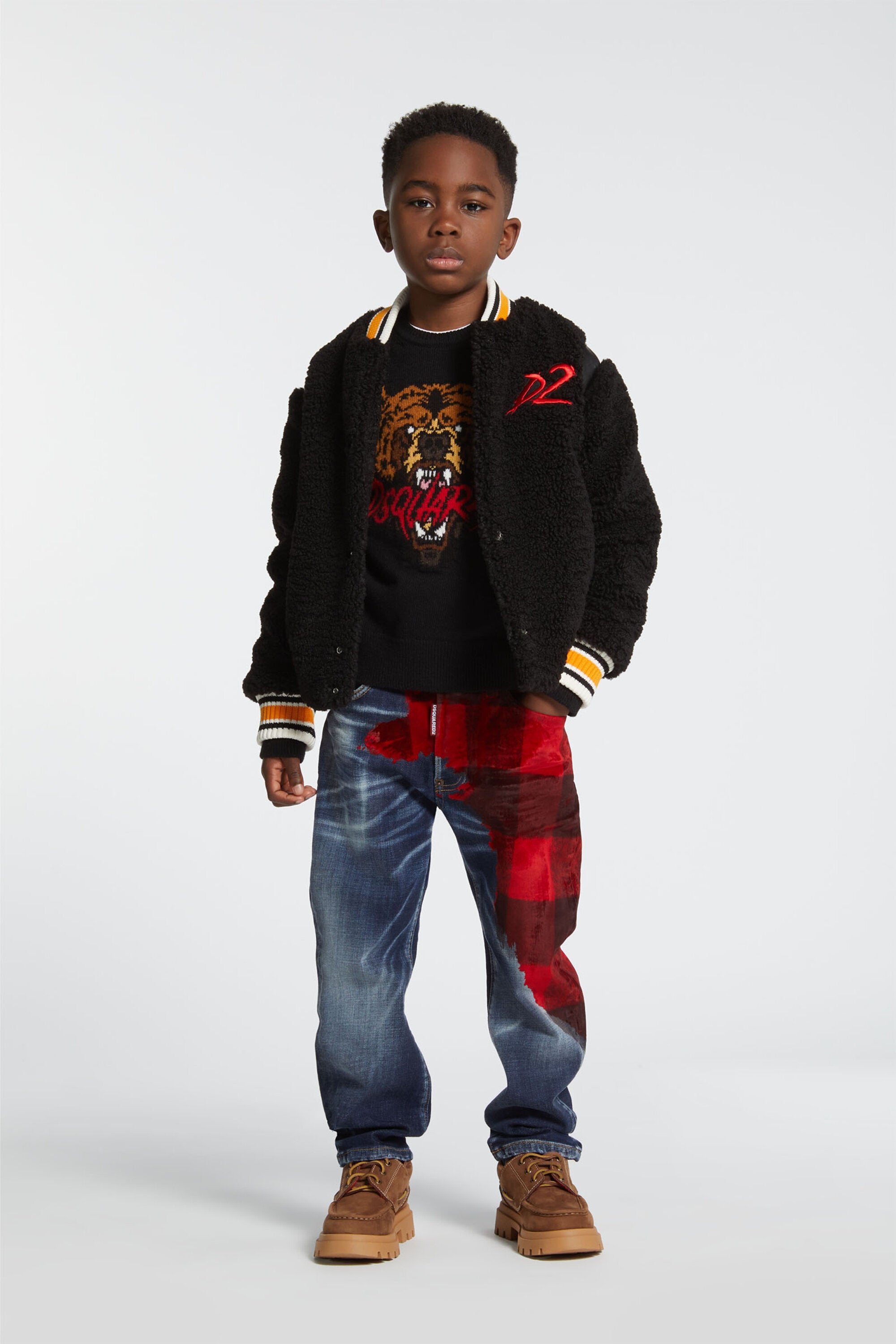 Teddy bomber jacket with Bear patch