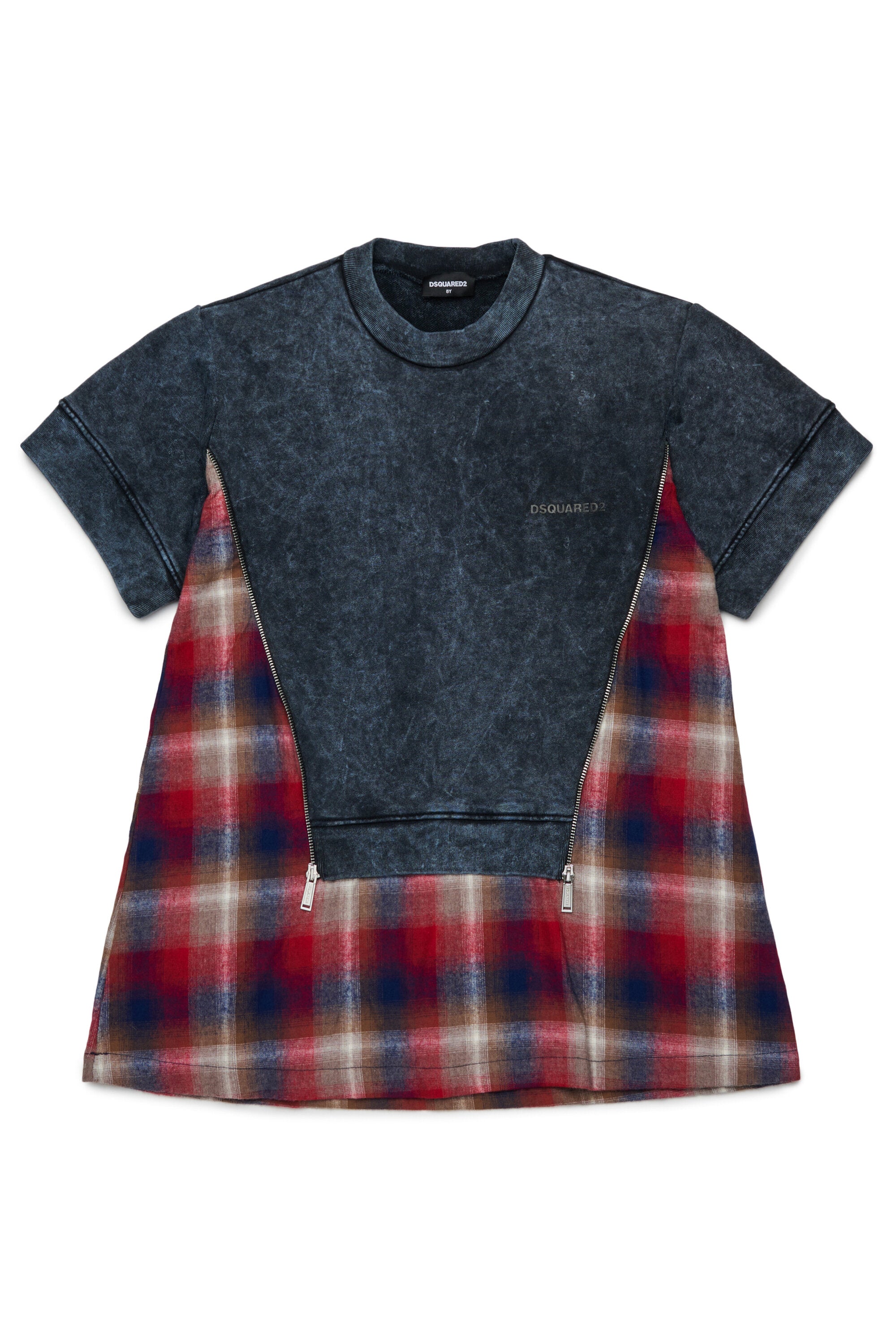 Marbled effect maxi-sweater dress