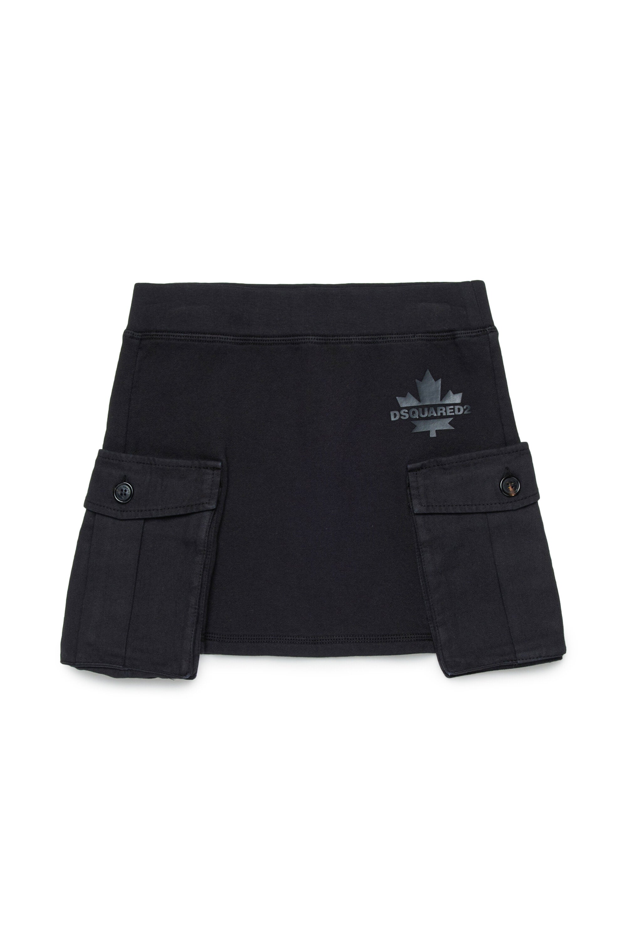 Fleece mini skirt with large pockets