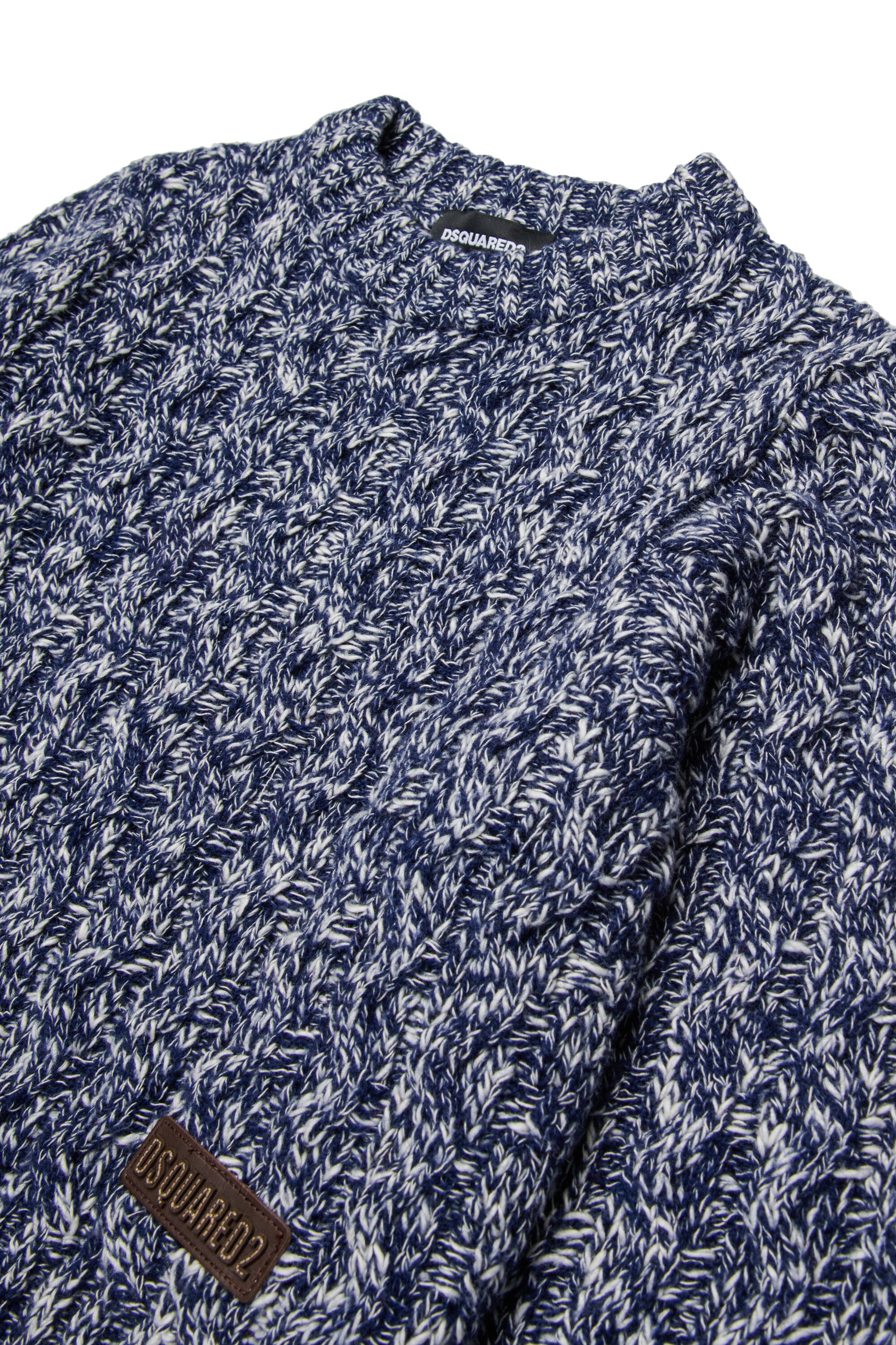 Plaited wool blend pullover