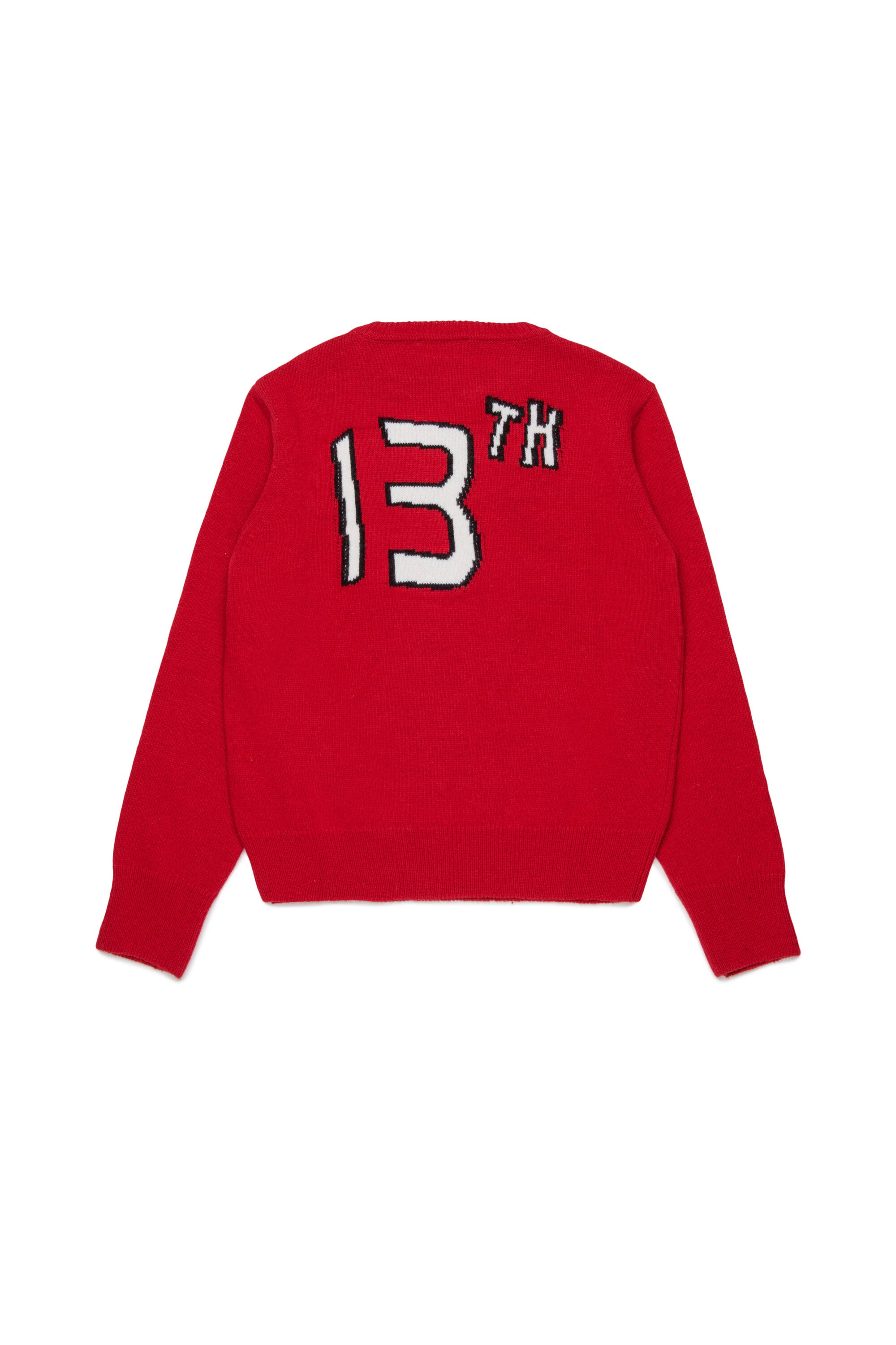 Wool-blend pullover with lettering