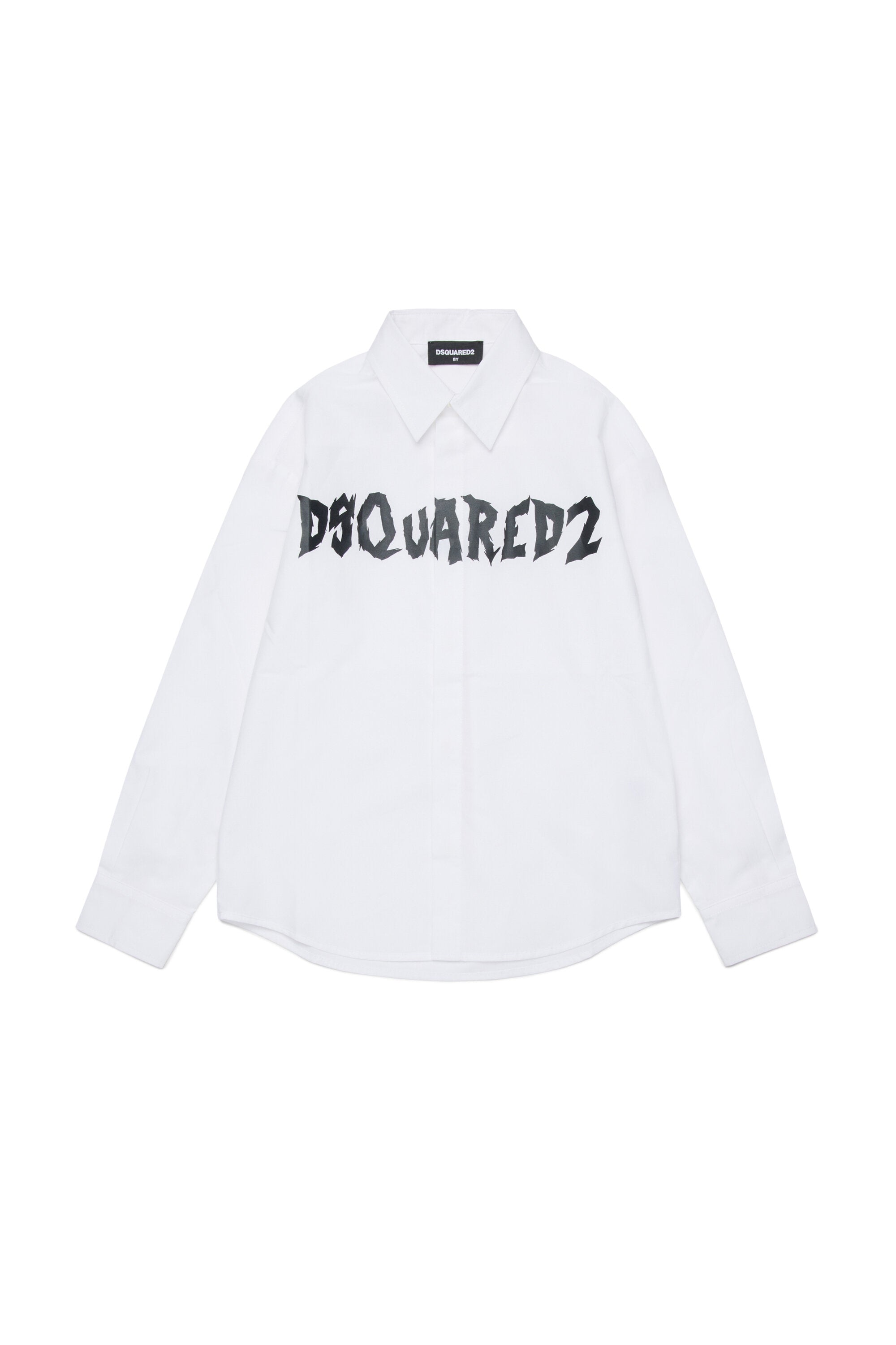 Poplin shirt with shiny logo