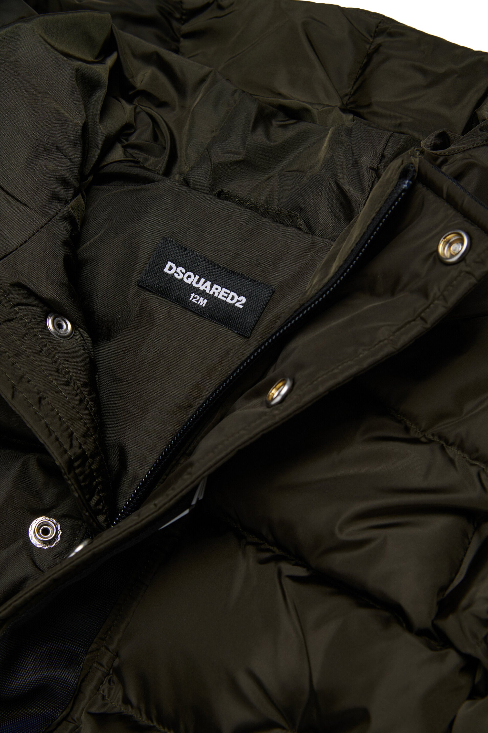 Long padded jacket with logo