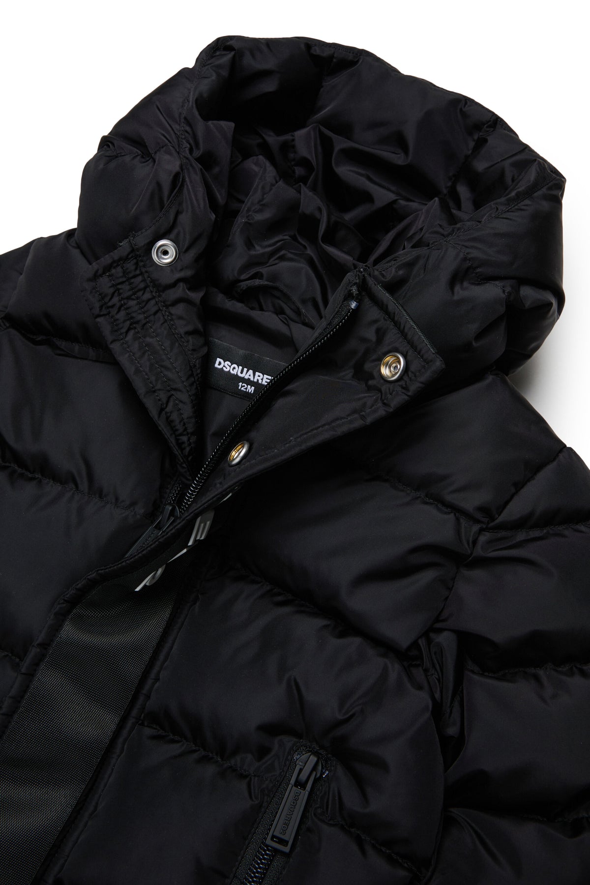 Long padded jacket with logo