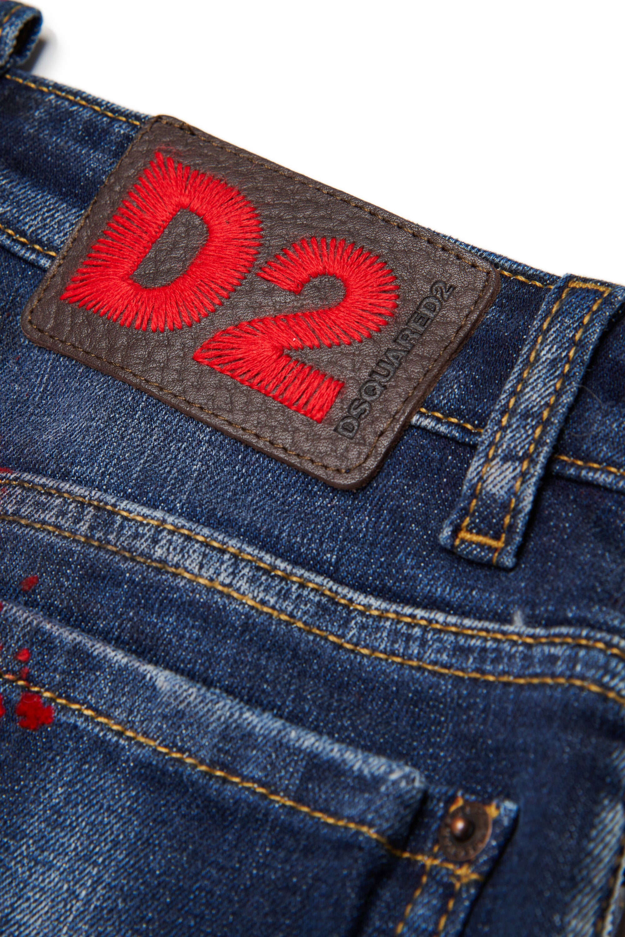 Dark blue loose jeans with plaid print - Bro Jean