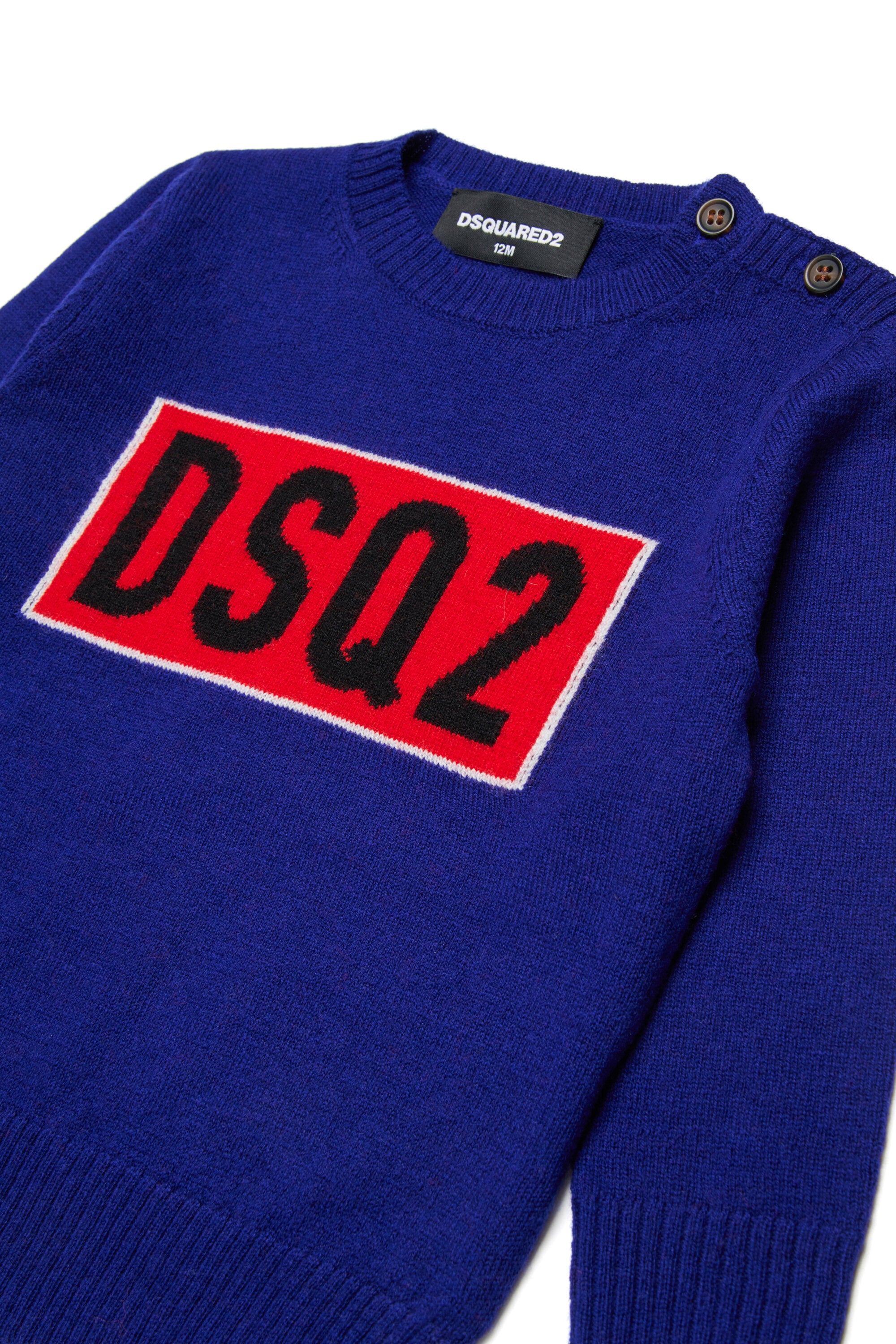 Merino wool pullover with logo DSQ2