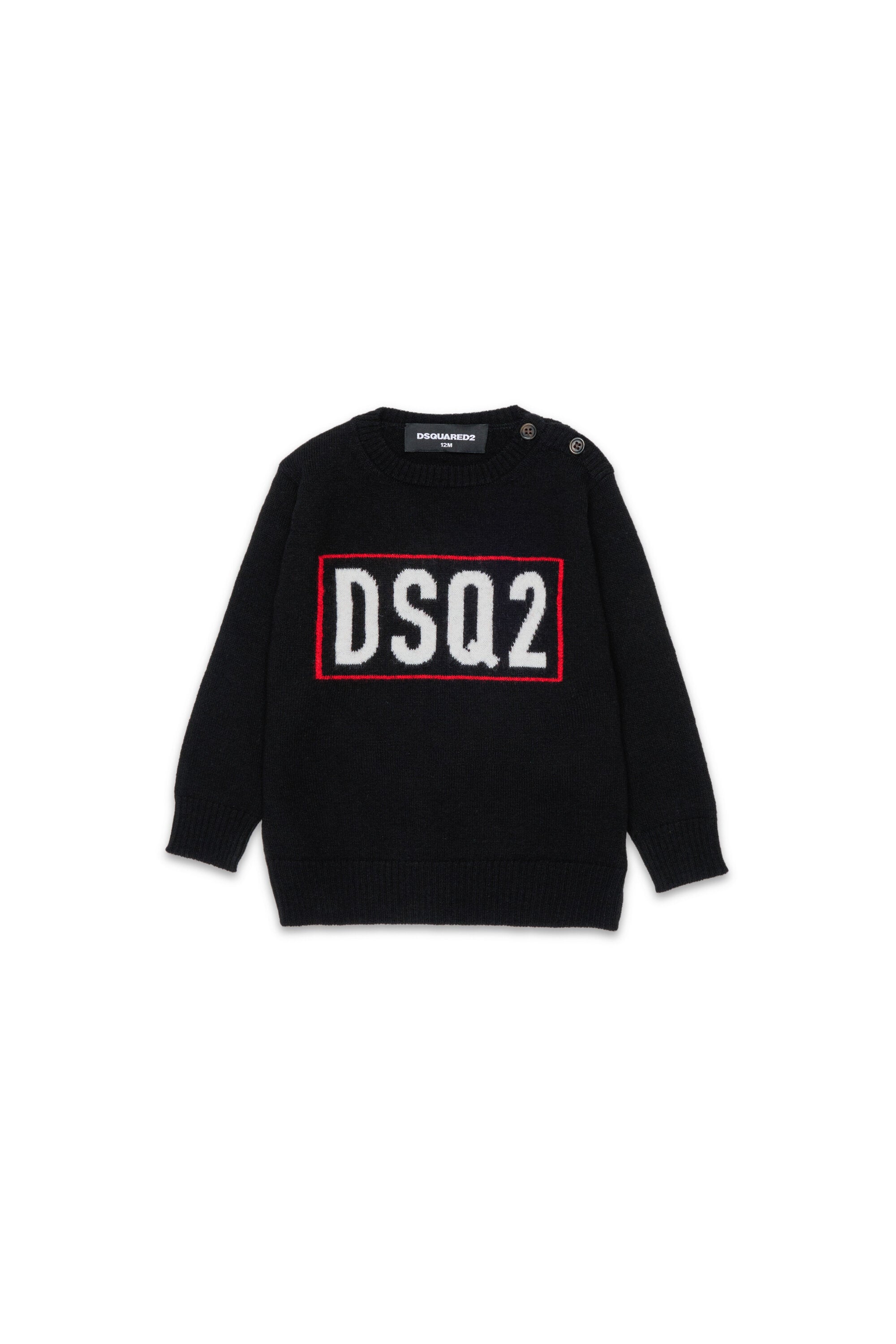 Merino wool pullover with logo DSQ2