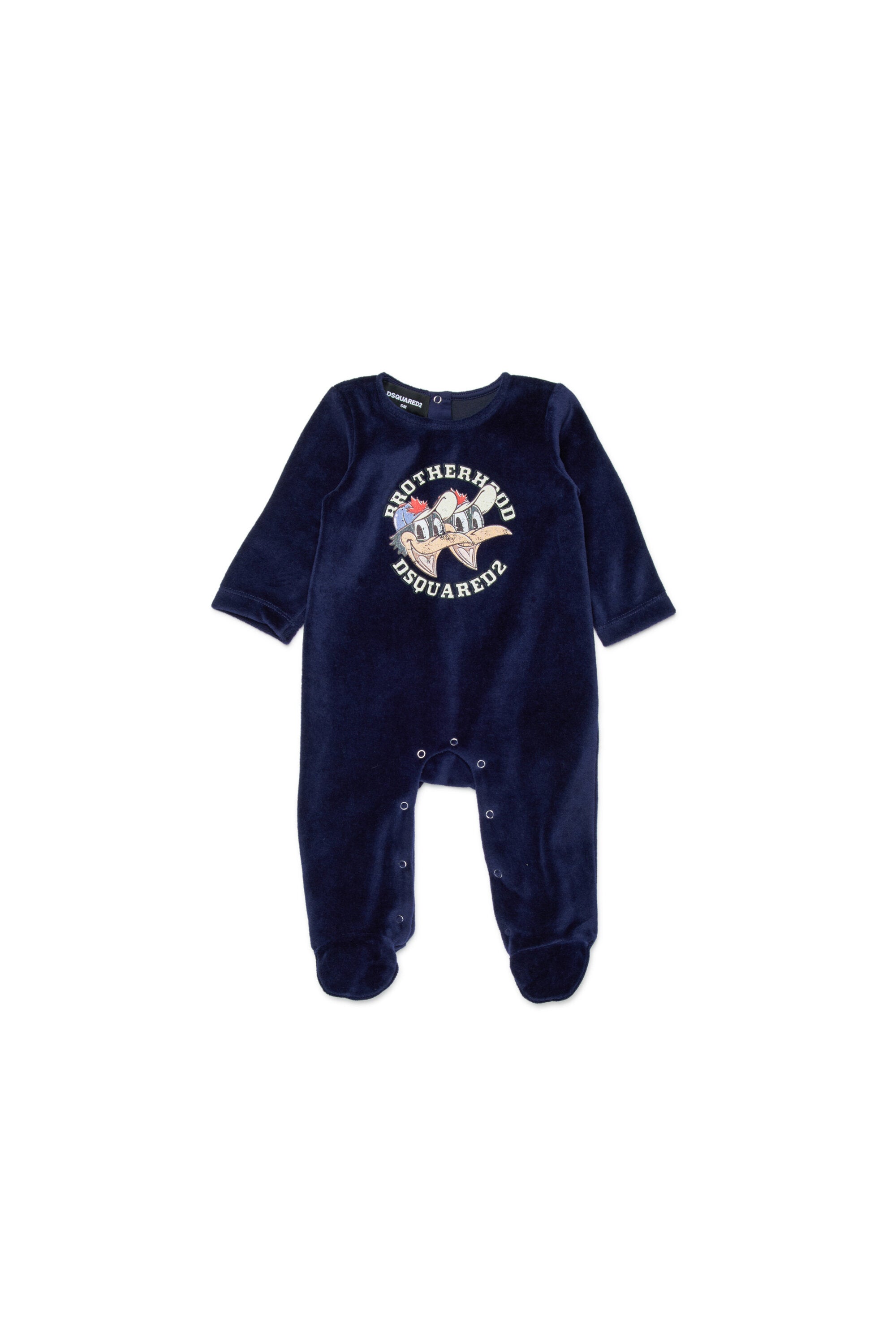 One-piece chenille jumpsuit with Brotherhood print