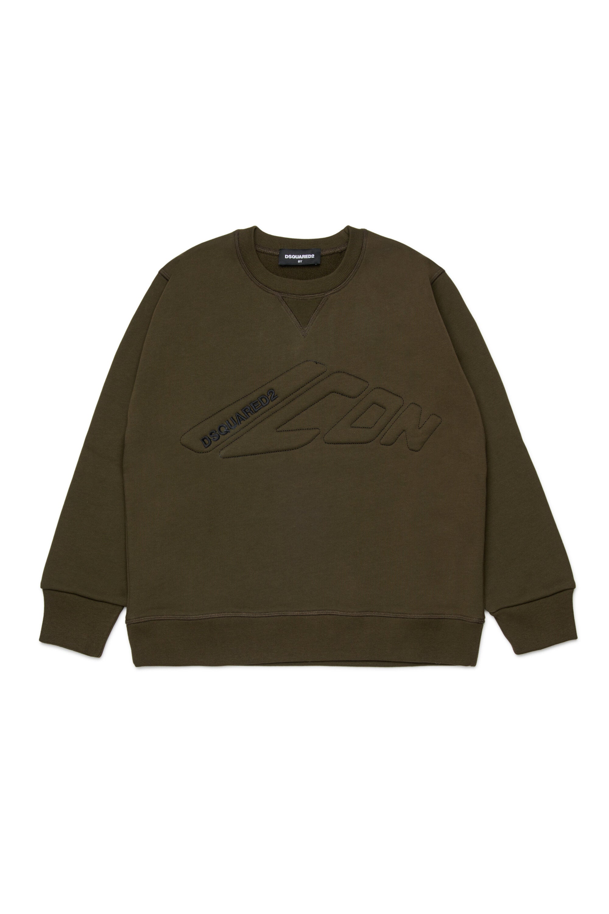 Crew-neck sweatshirt with embossed ICON logo