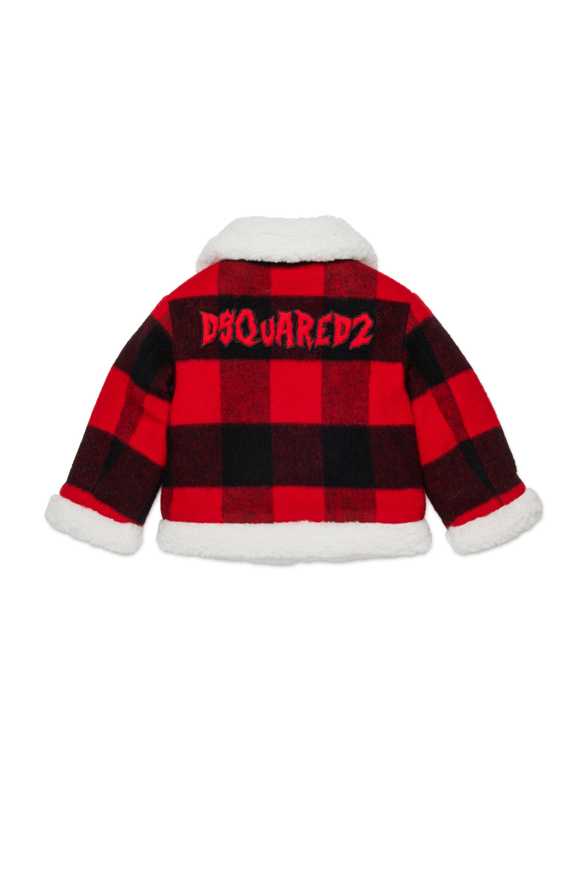 Plaid flannel shearling jacket