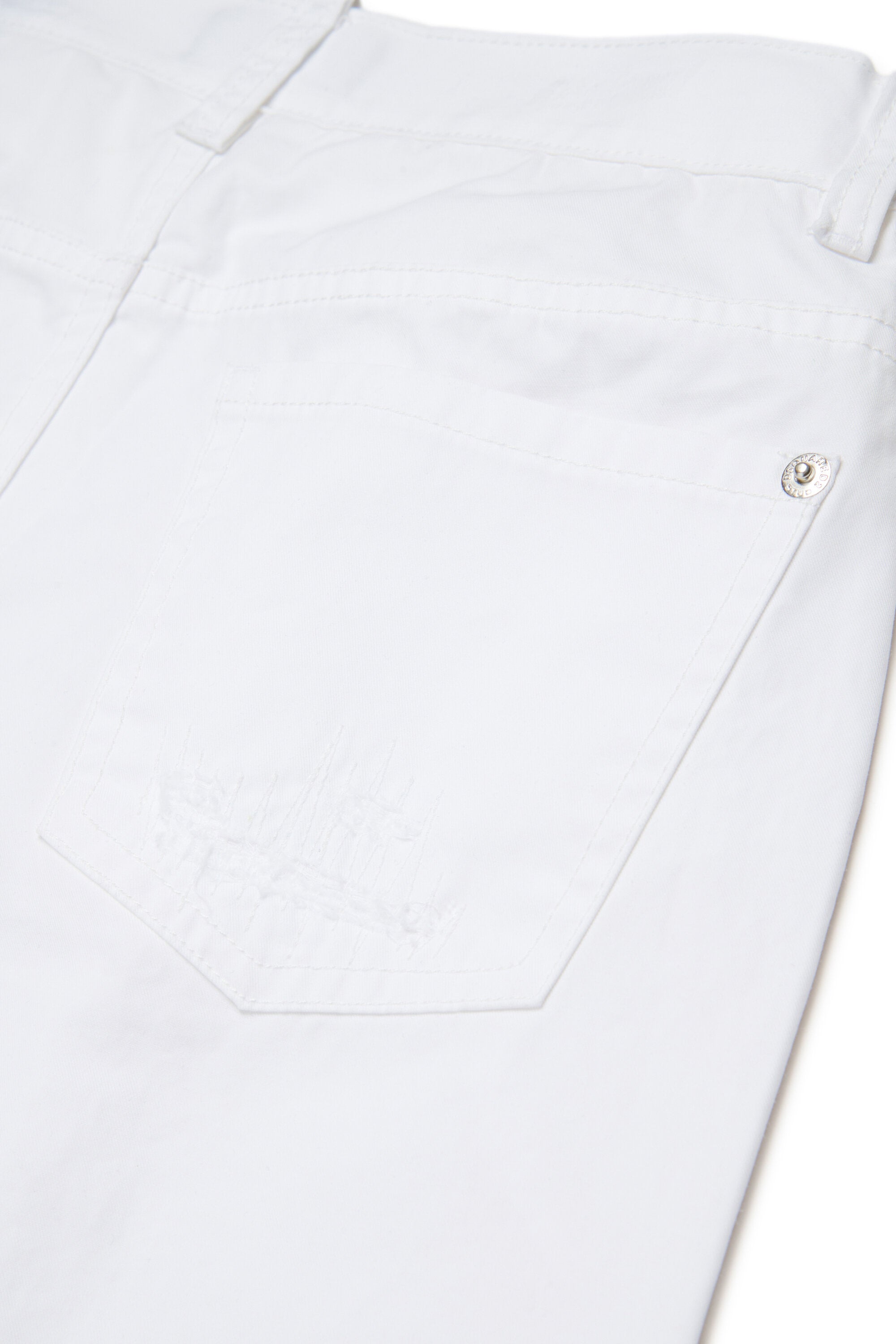 Shorts with logo and frayed details