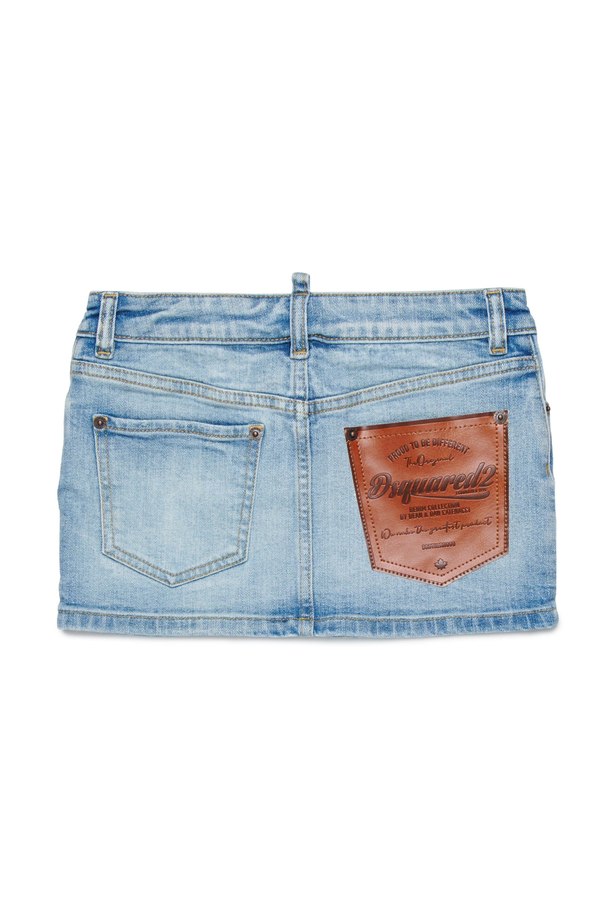 Denim mini skirt with logo