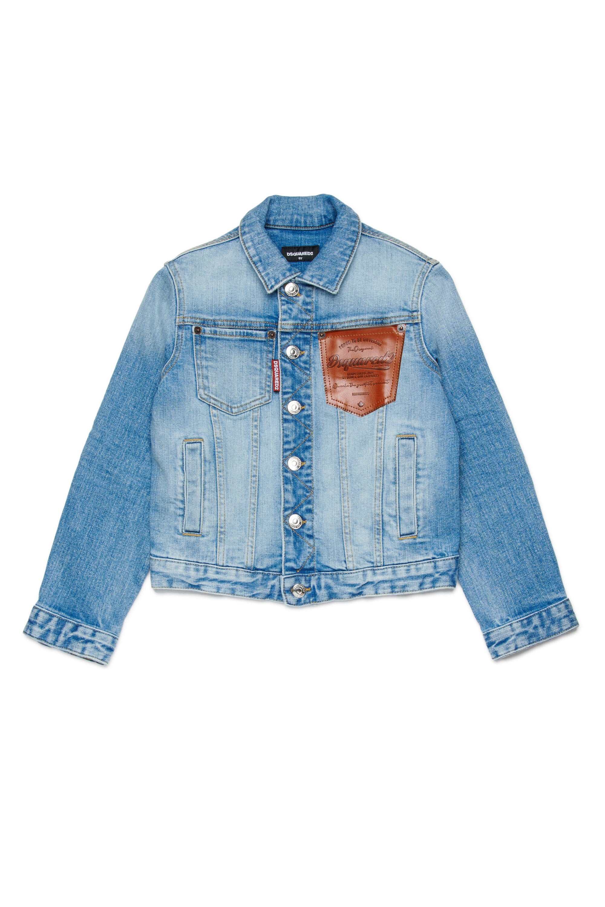 Denim jacket with printed logo