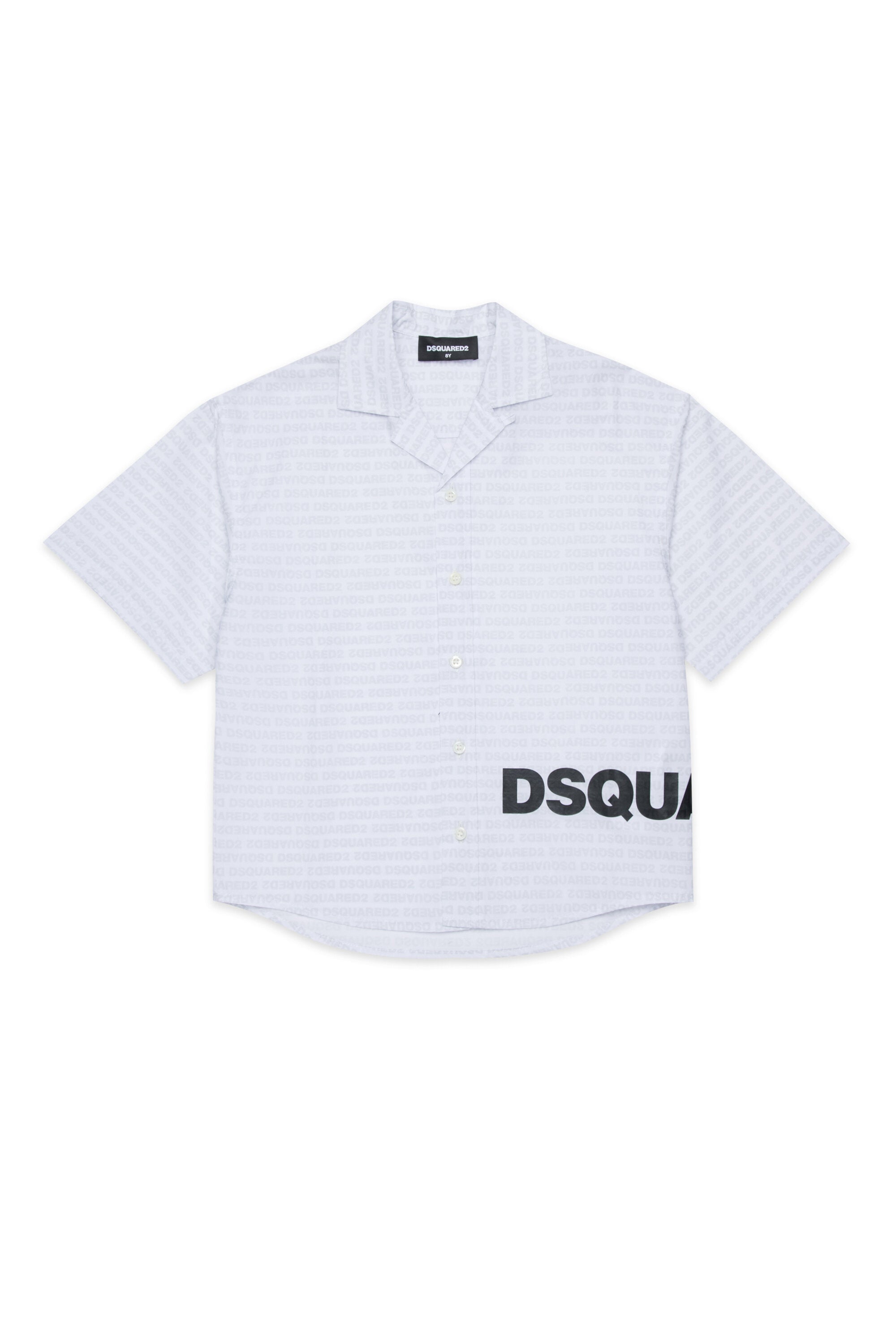 Short-sleeved shirt with logo and allover