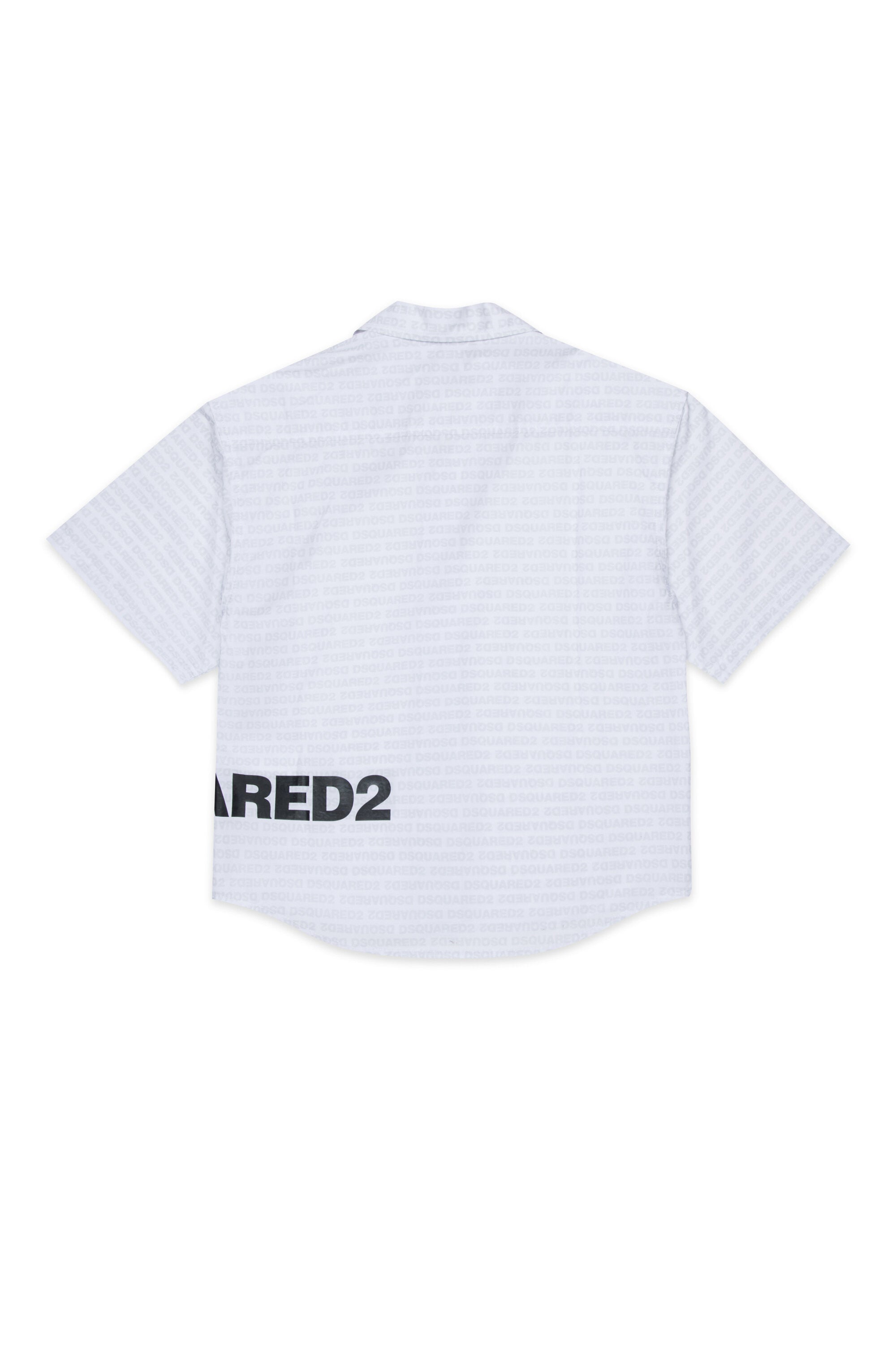 Short-sleeved shirt with logo and allover