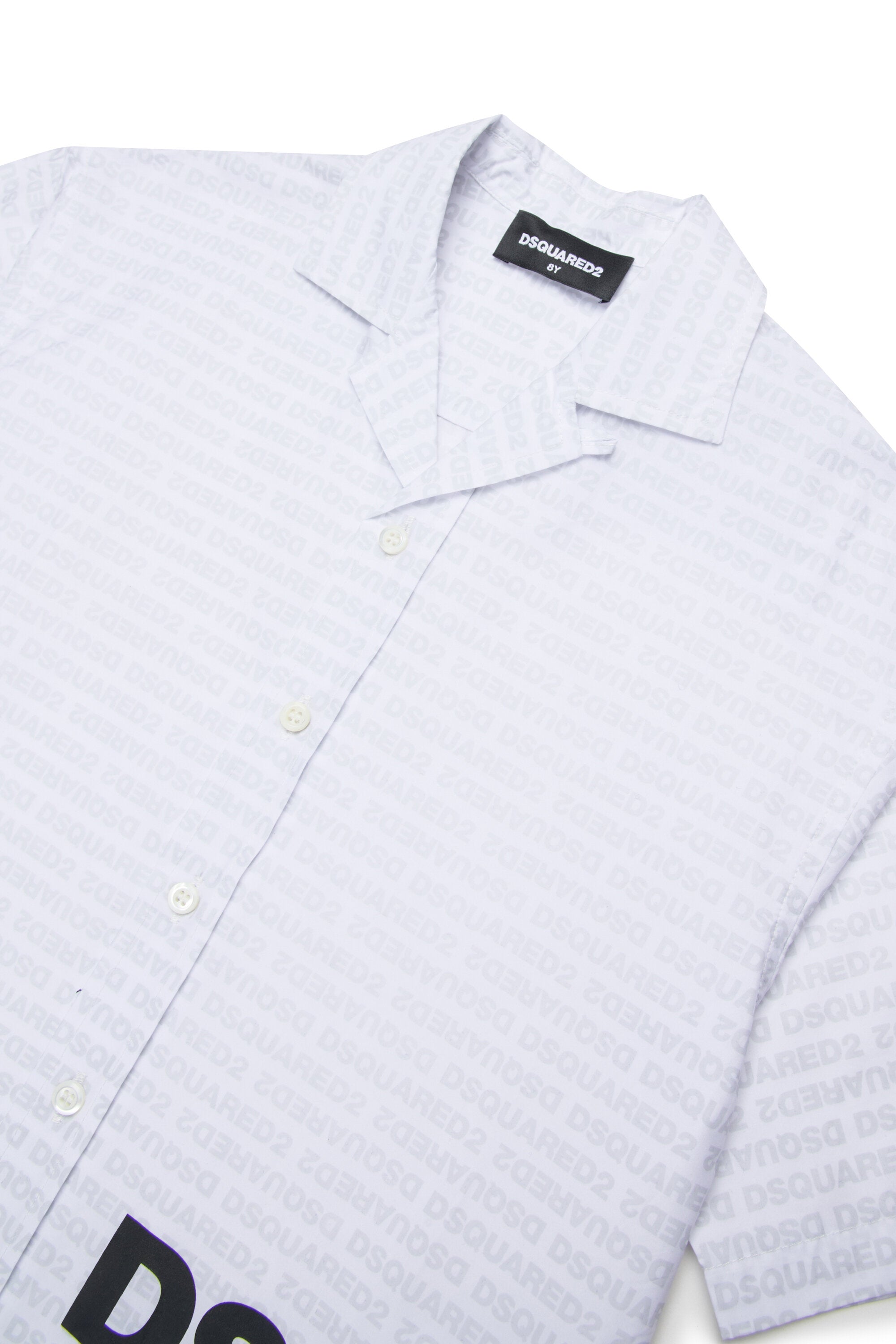 Short-sleeved shirt with logo and allover