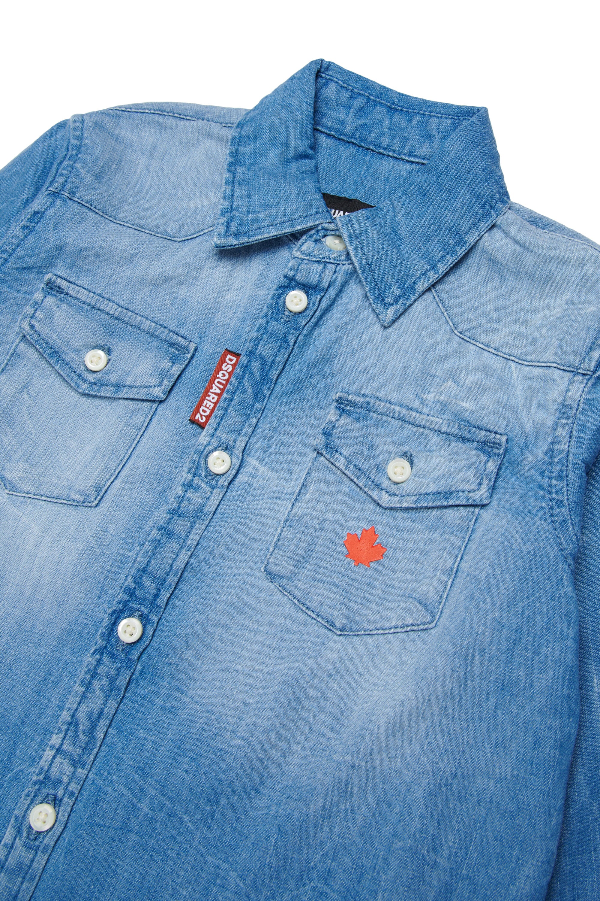 Denim shirt with logo