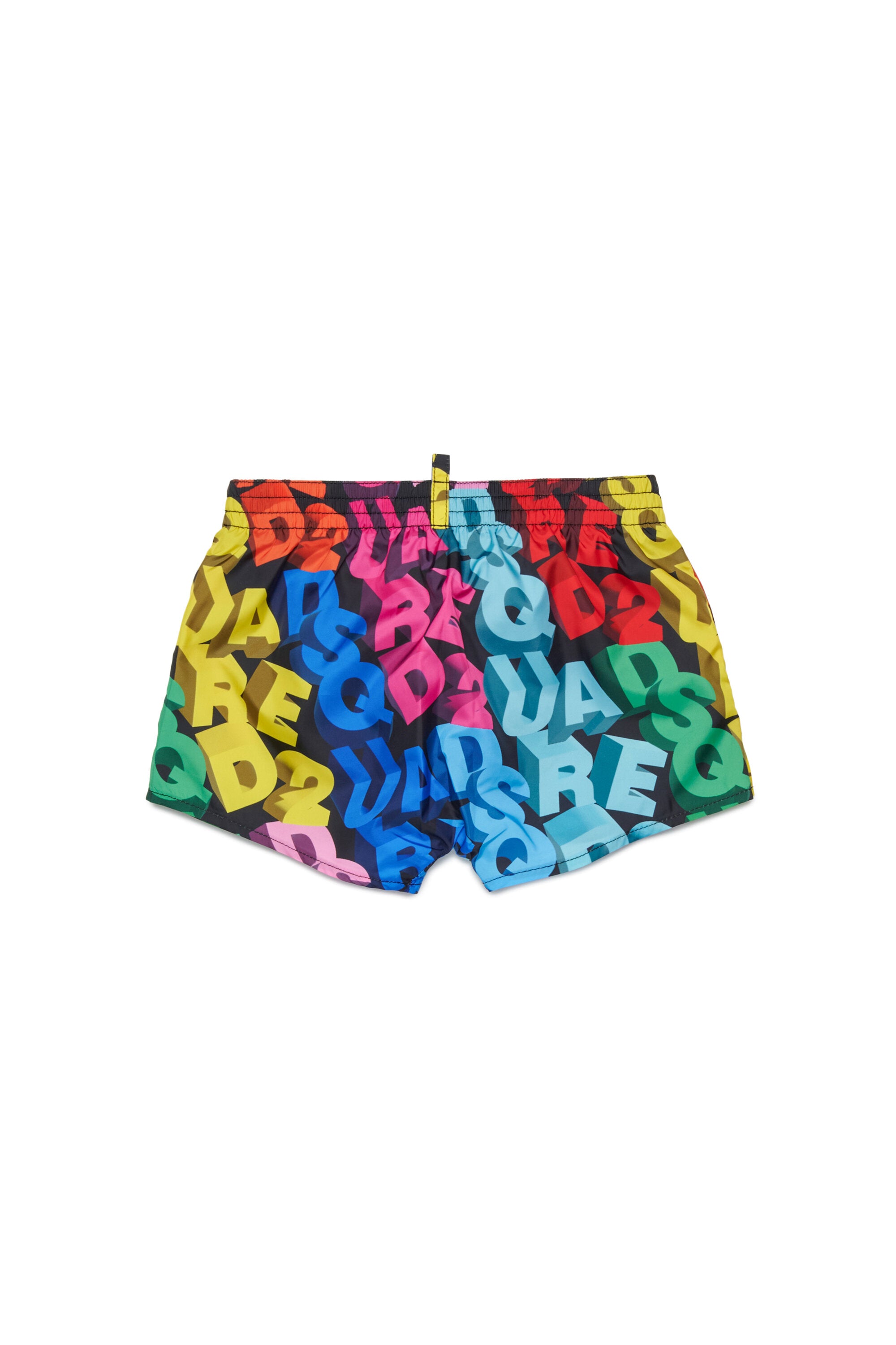 Boxer swimsuit with logo allover