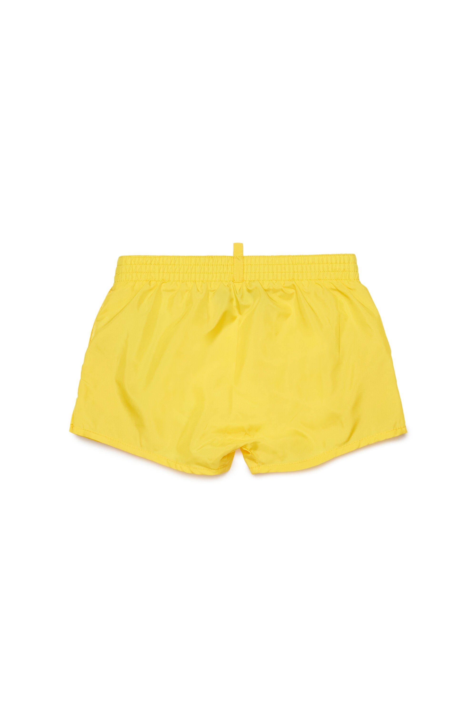 Boxer swim trunks with logo