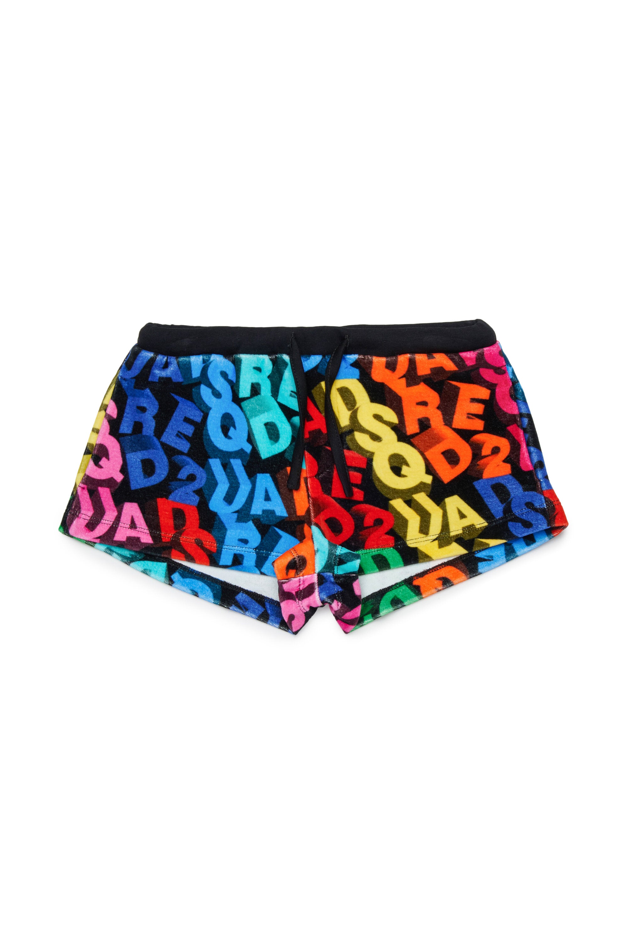 Knit shorts with allover logo