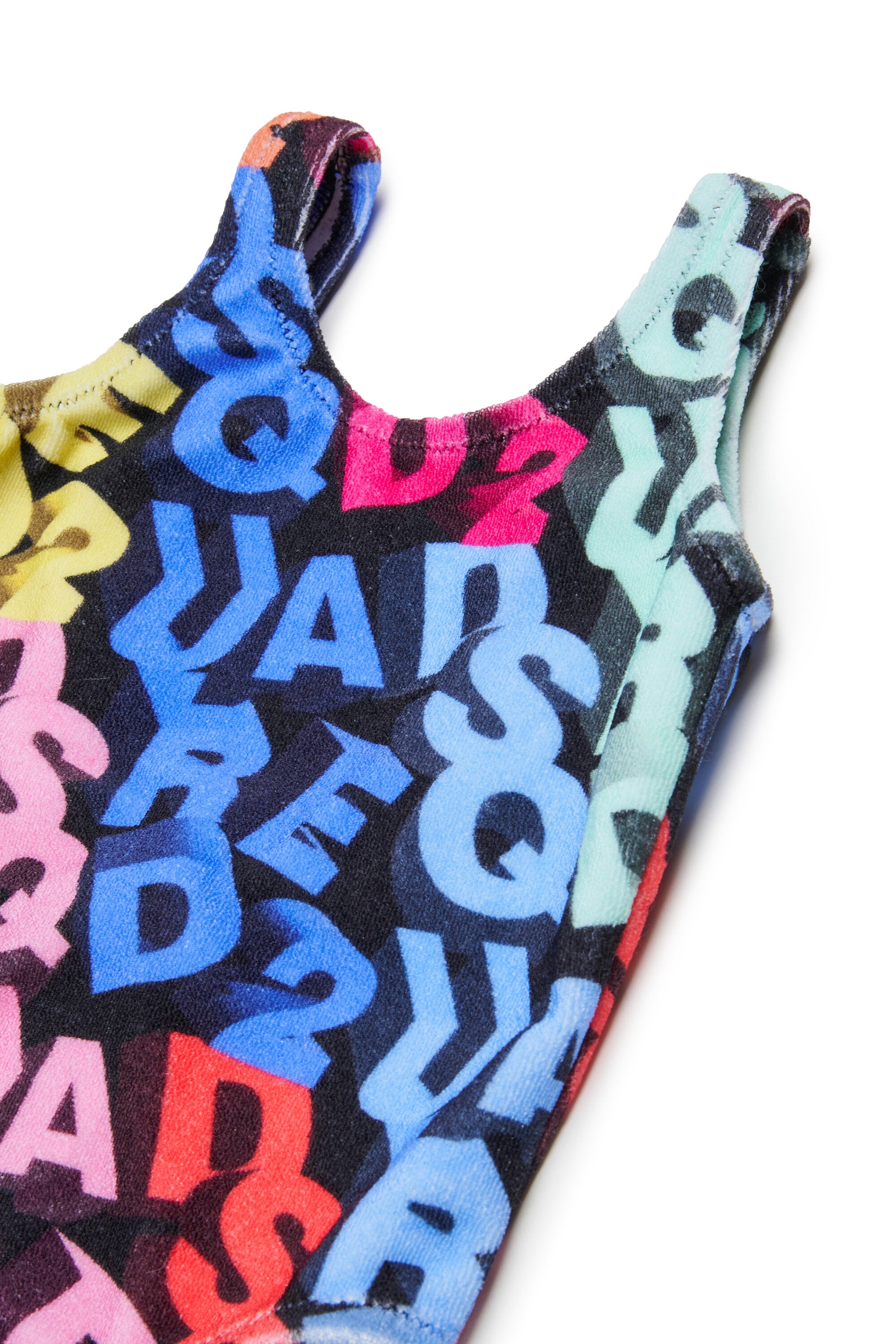 One-piece swimsuit with all-over 3D logo