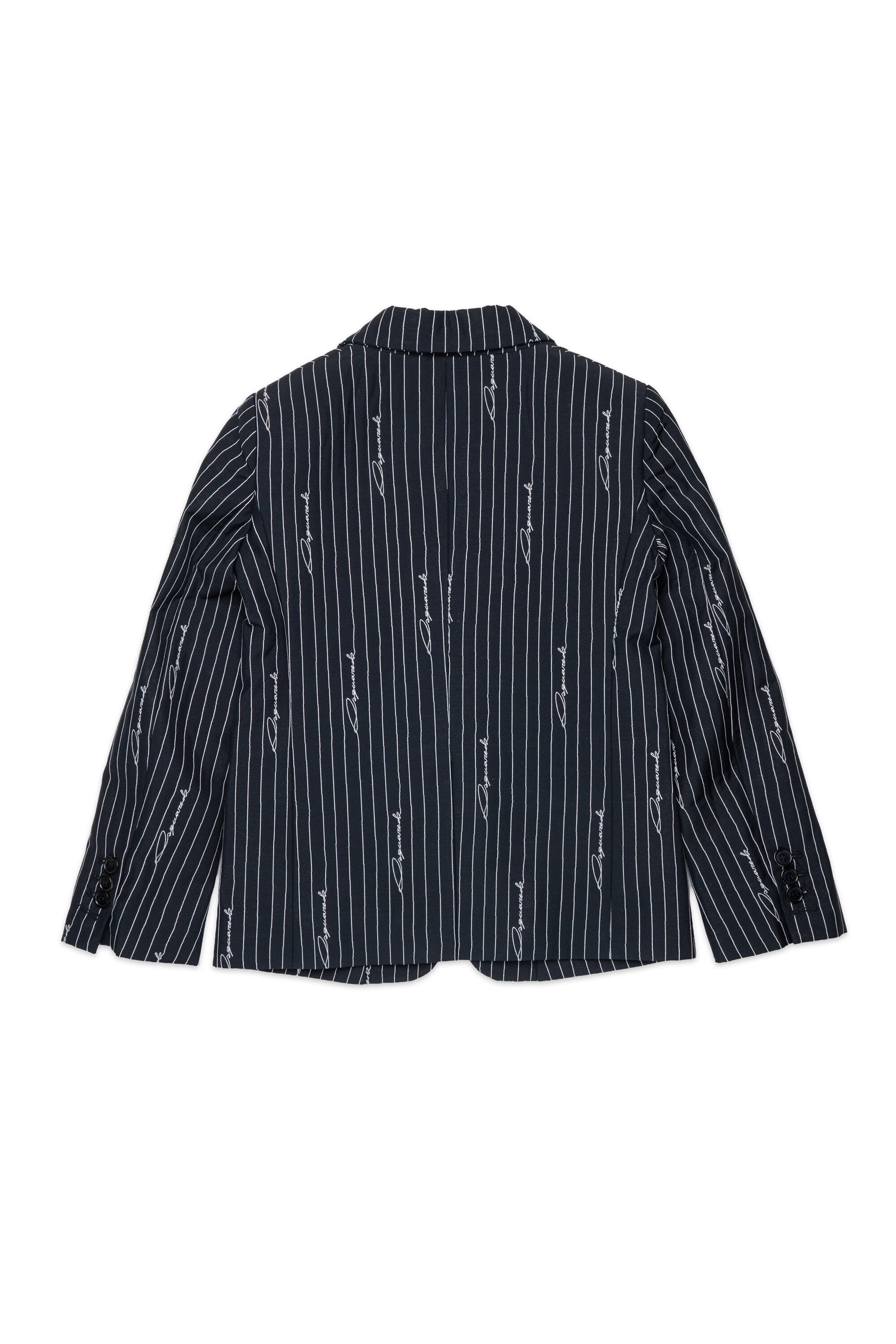 Pinstripe blazer with allover logo