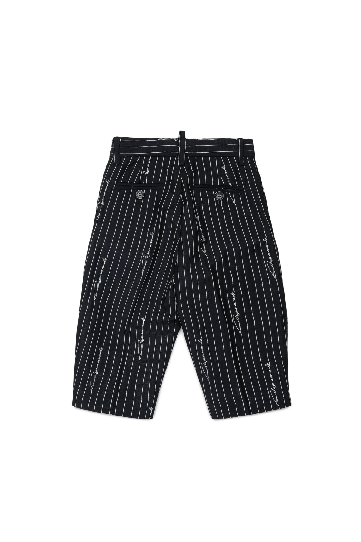 Pinstriped formal pants with pleats
