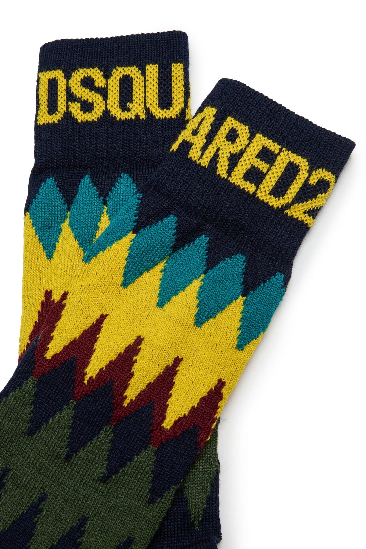 Socks with multicolor jacquard pattern