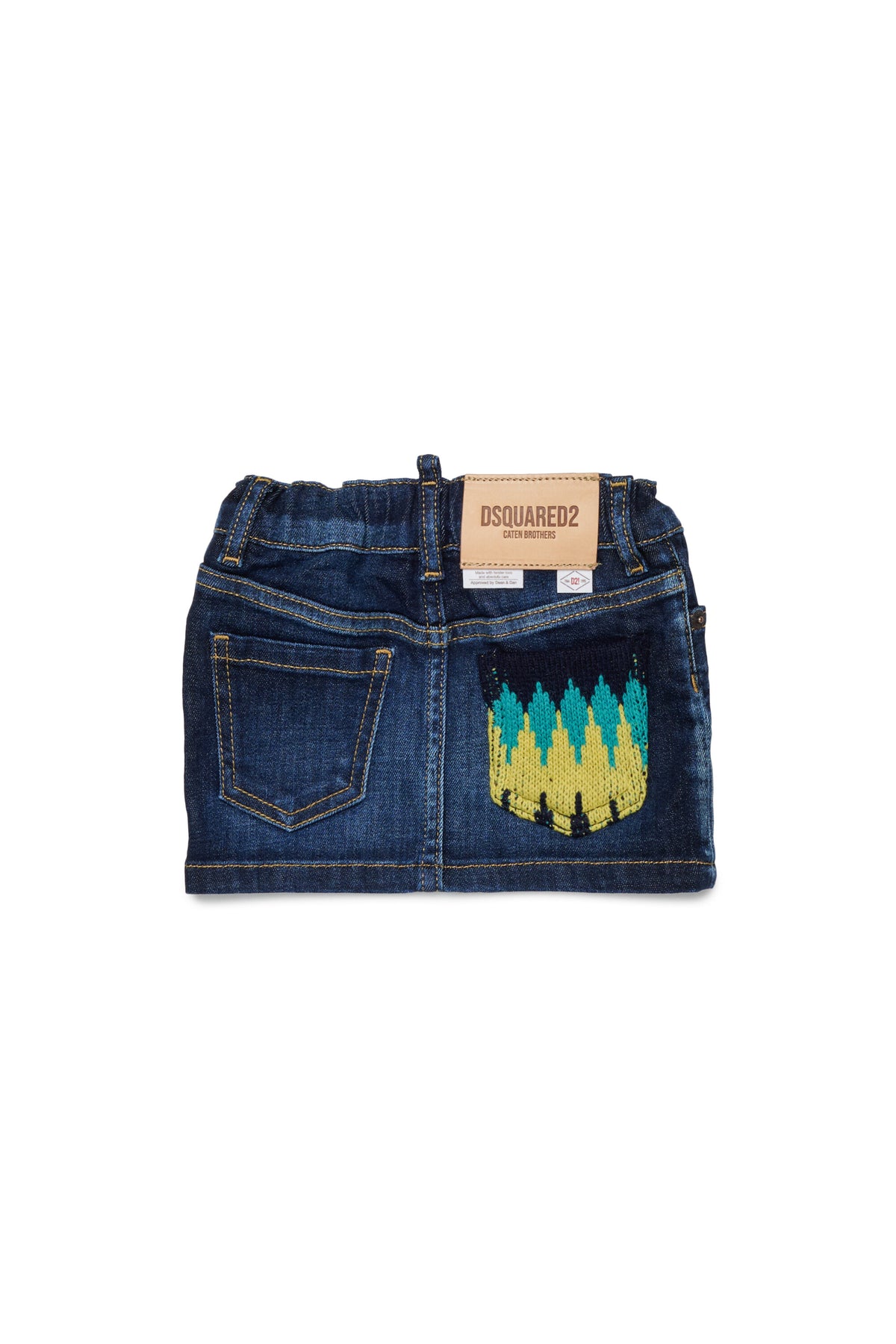 Denim mini skirt with embroidery