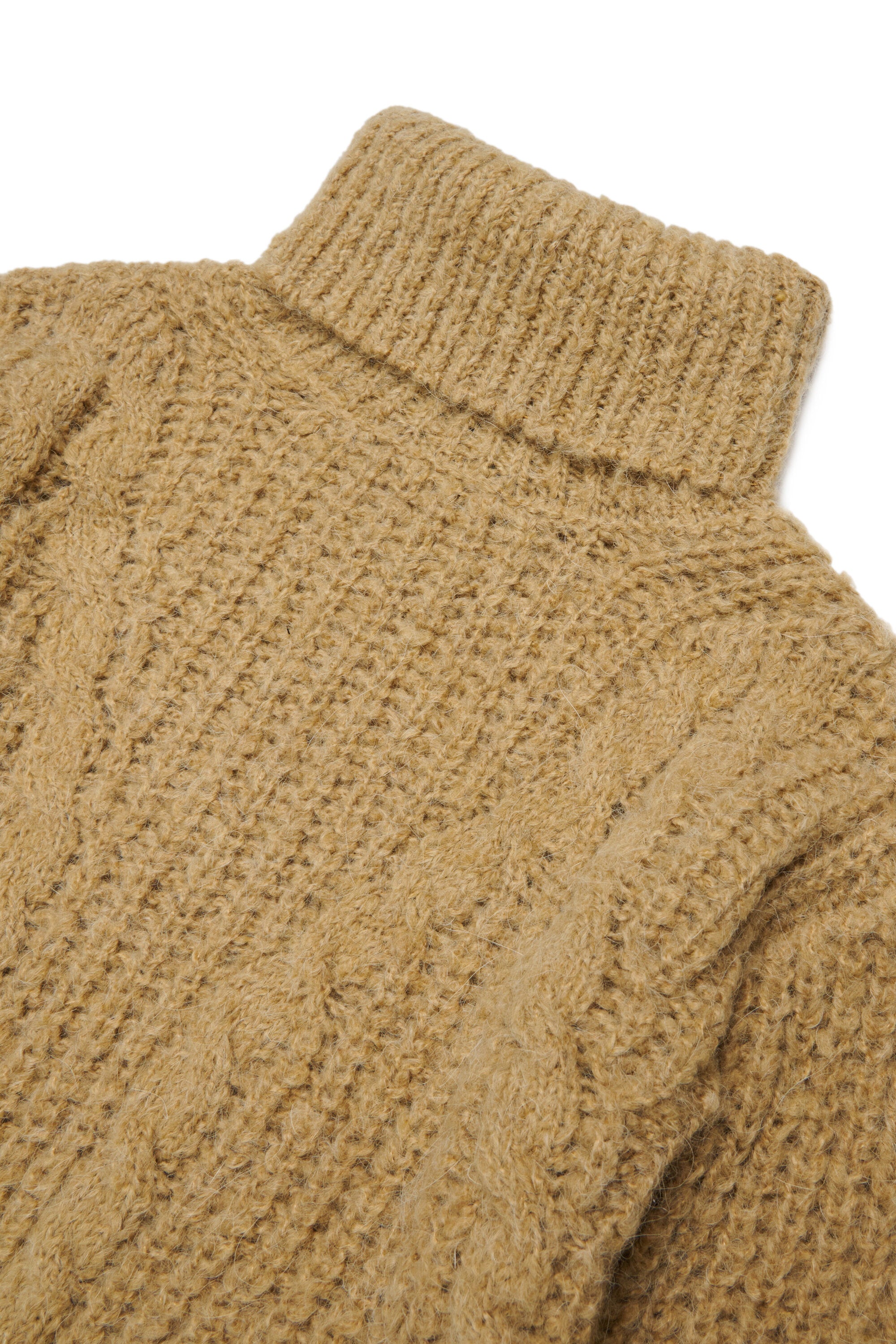 Cable-knit turtleneck with logo